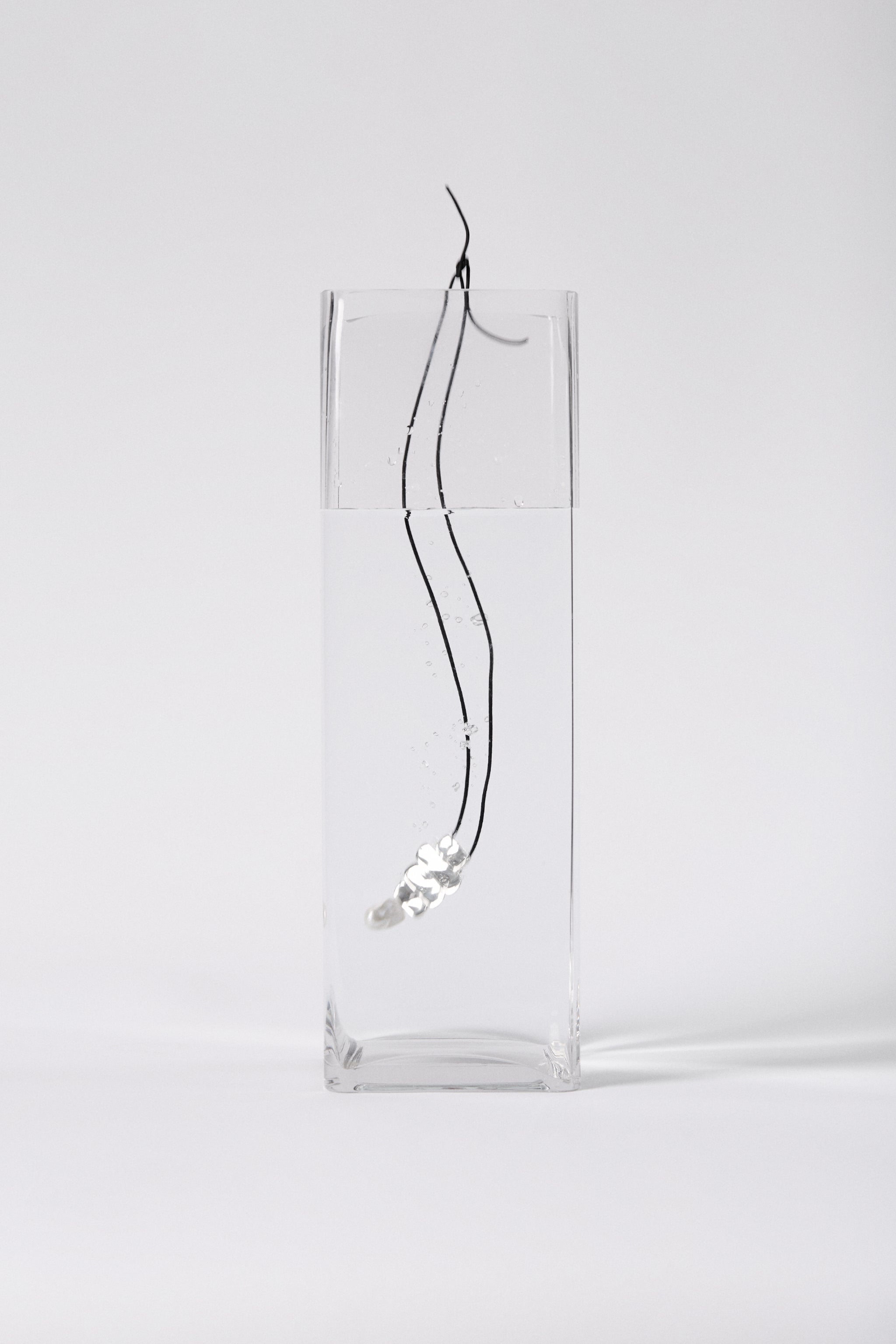 AGMES 925 sterling silver Baroque Ilona Pendant with freshwater pearl drop on black suede cord