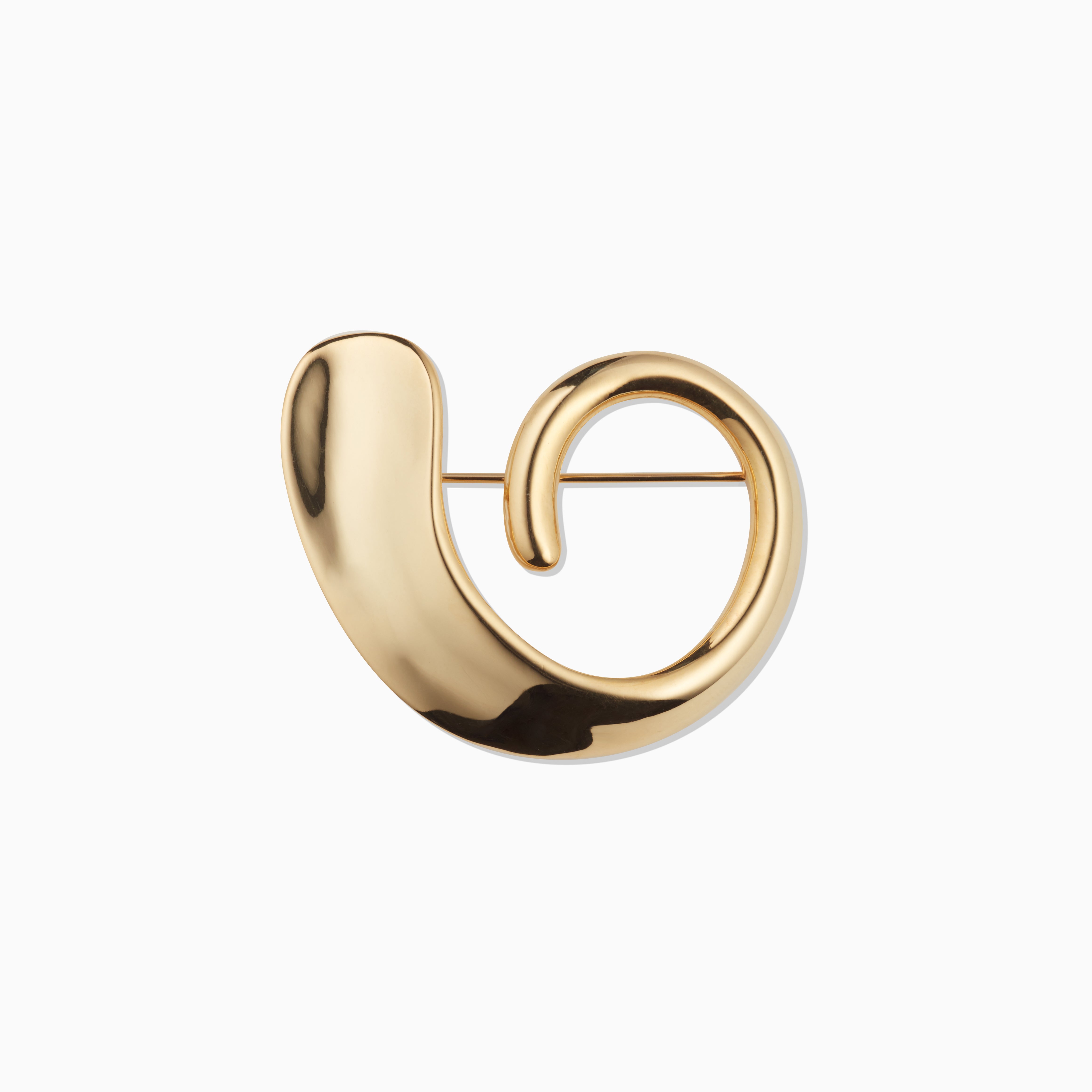 AGMES 18K Gold Vermeil Marta Brooch on white background.