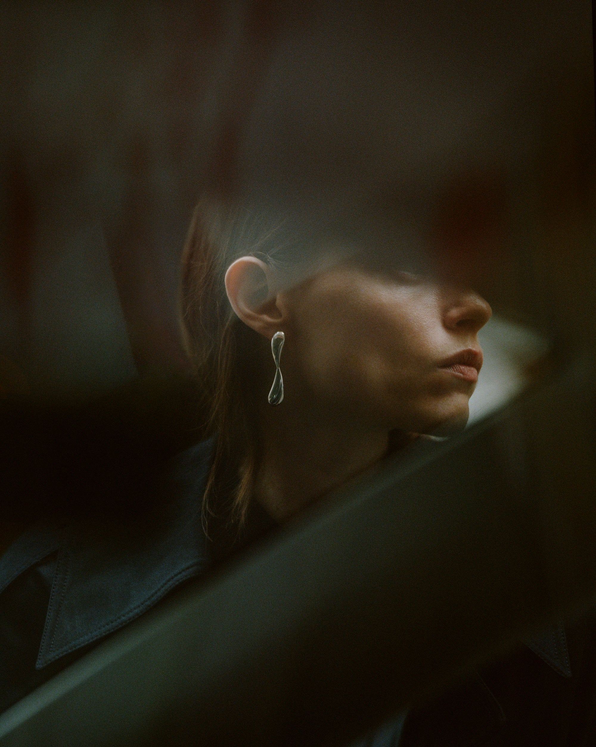 .925 Sterling Silver Hanneli Earrings on Model