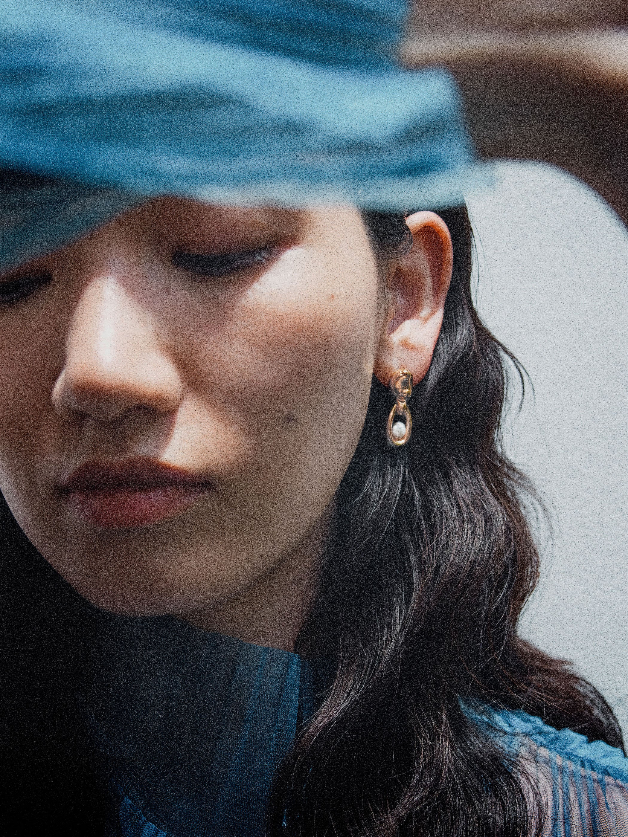 AGMES Sacha Pearl Earrings 18k Gold Vermeil 1" long.