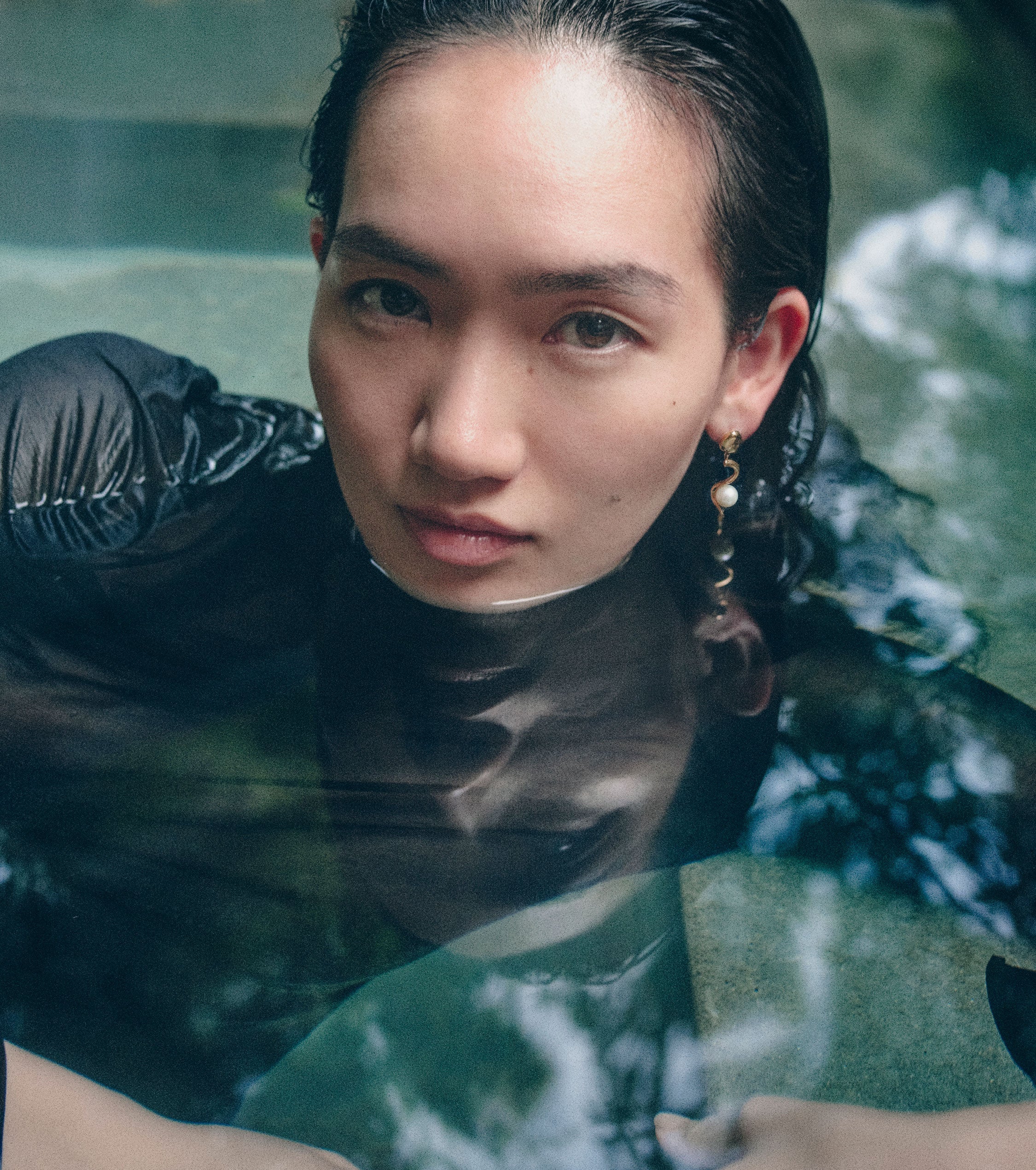 AGMES Short Teneille Earrings 18k Gold Vermeil 1.5" long.