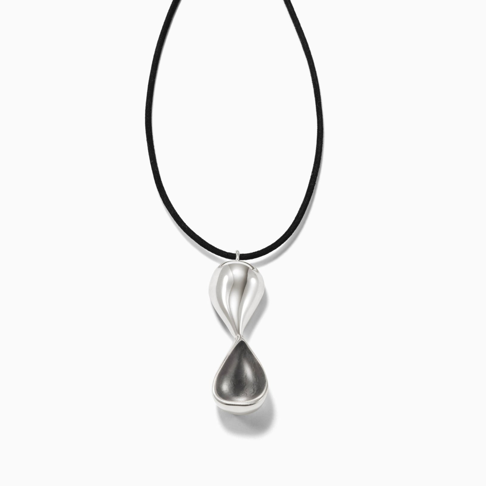 AGMES .925 Sterling Silver Inti Pendant on Black Suede cord