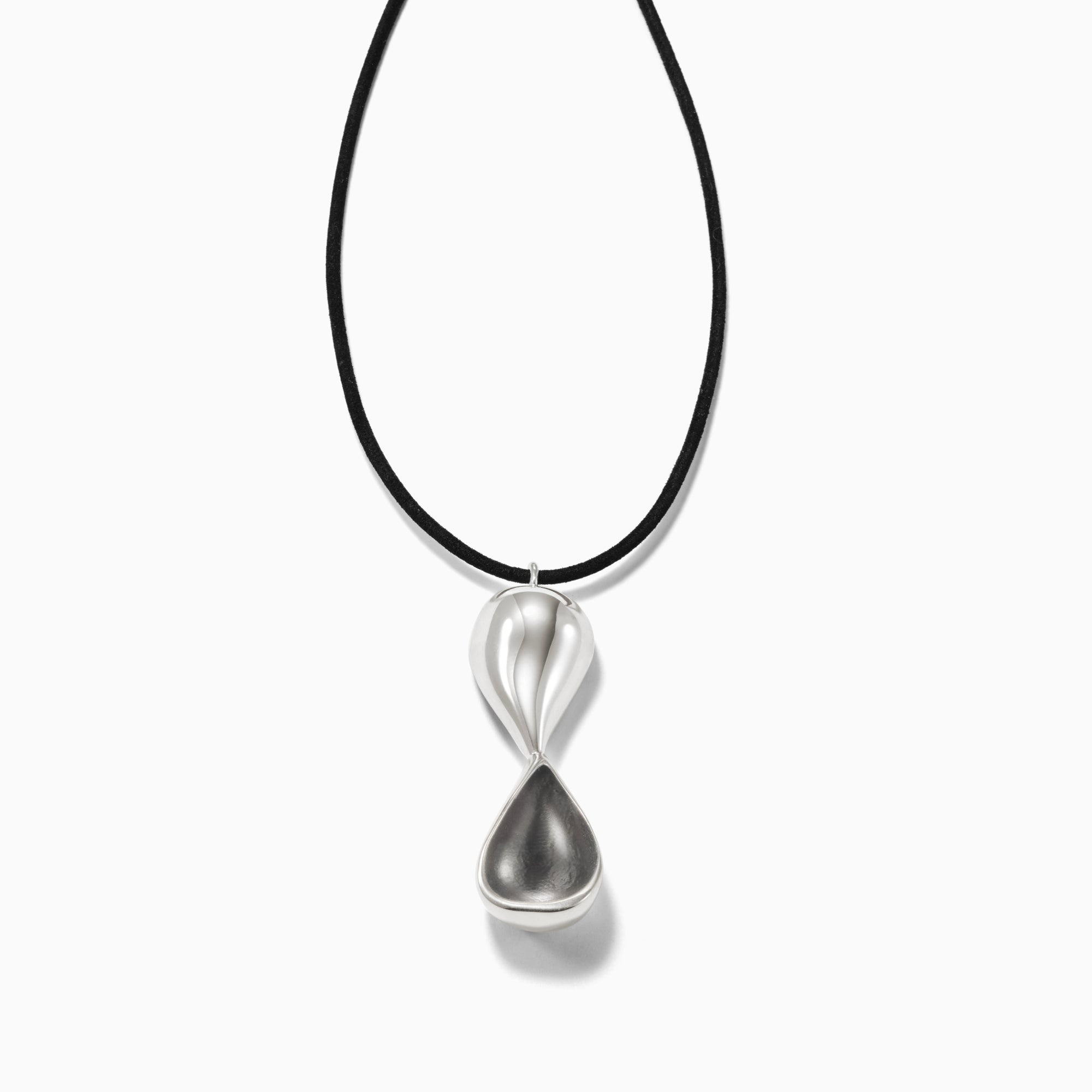 AGMES .925 Sterling Silver Inti Pendant on Black Suede cord