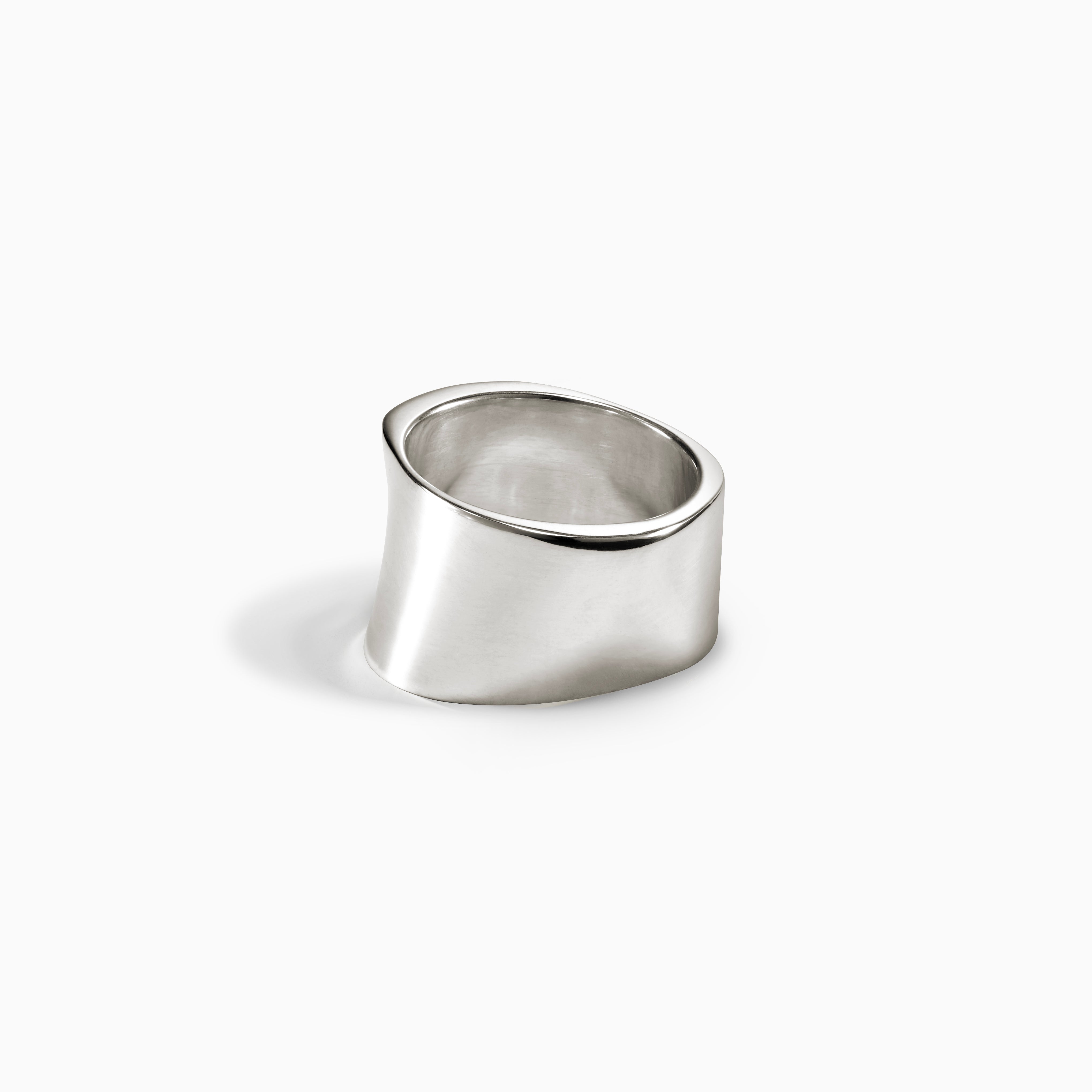 AGMES .925 Sterling Silver Astrid Cigar Band Rings.