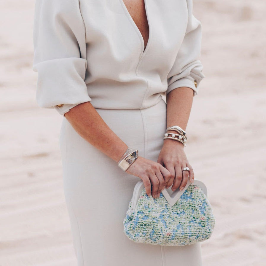 AGMES 0.925 sterling silver cara cuff with freshwater pearls