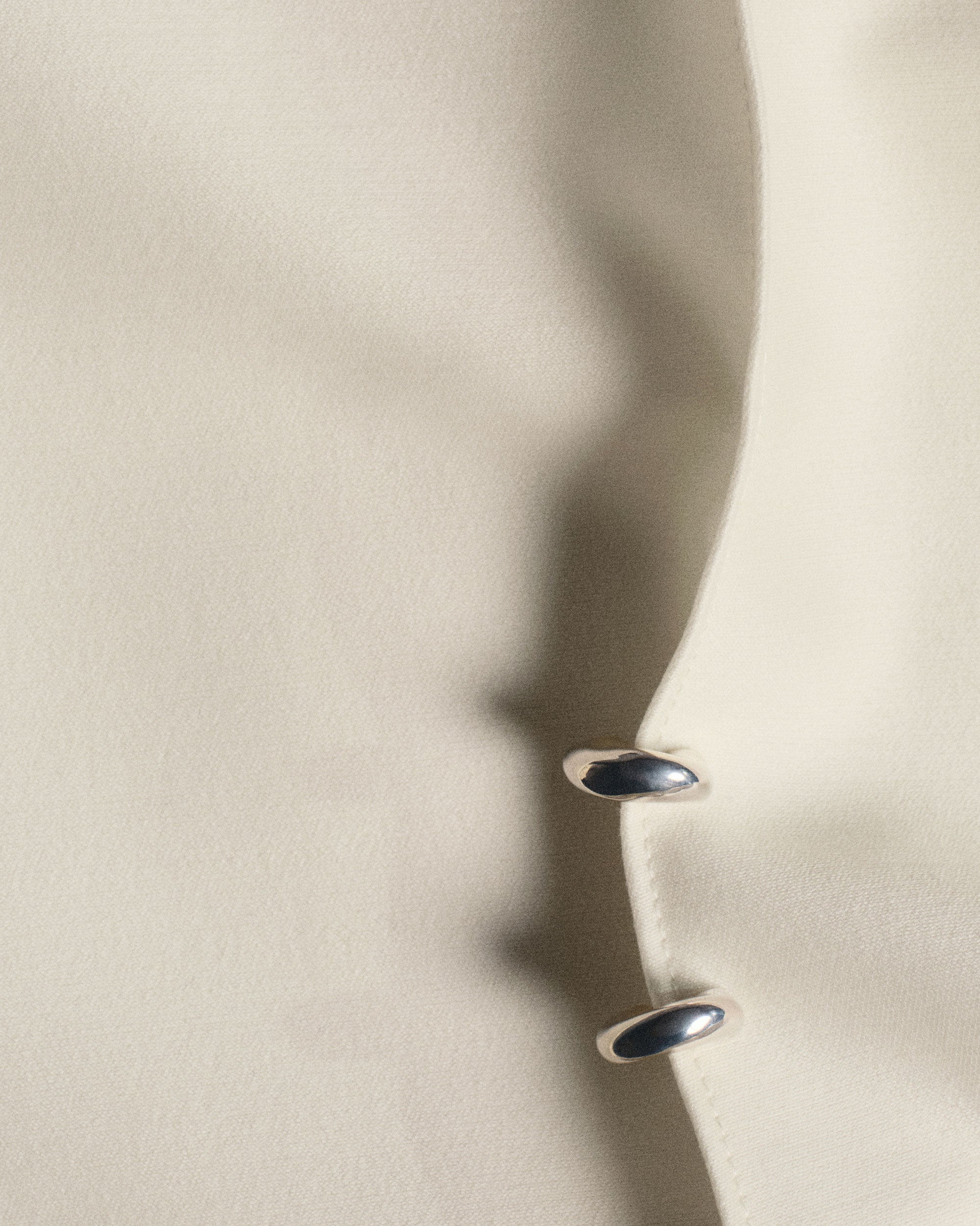 AGMES 0.925 sterling silver thick hoop huggie earrings.