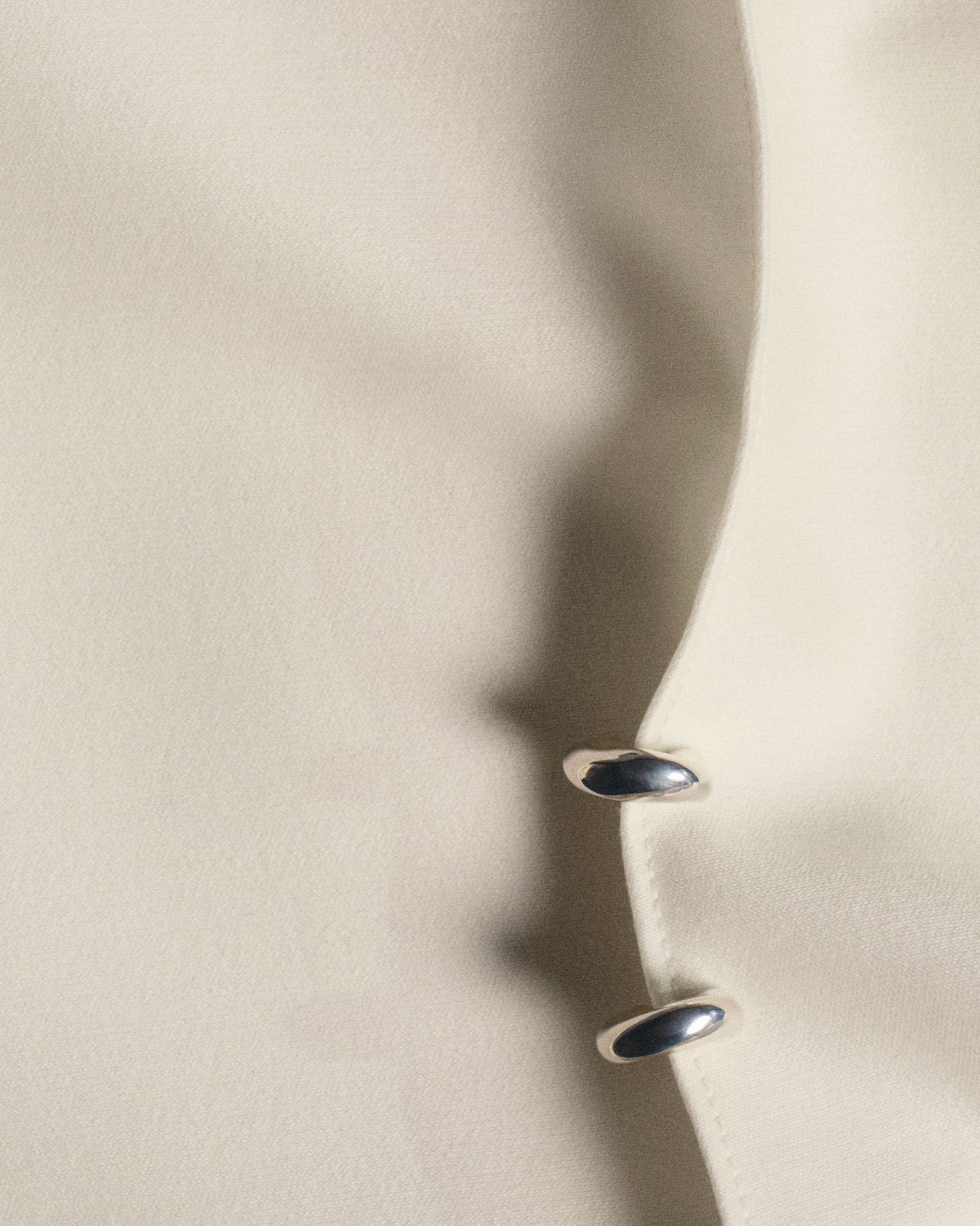 AGMES 0.925 sterling silver thick hoop huggie earrings.