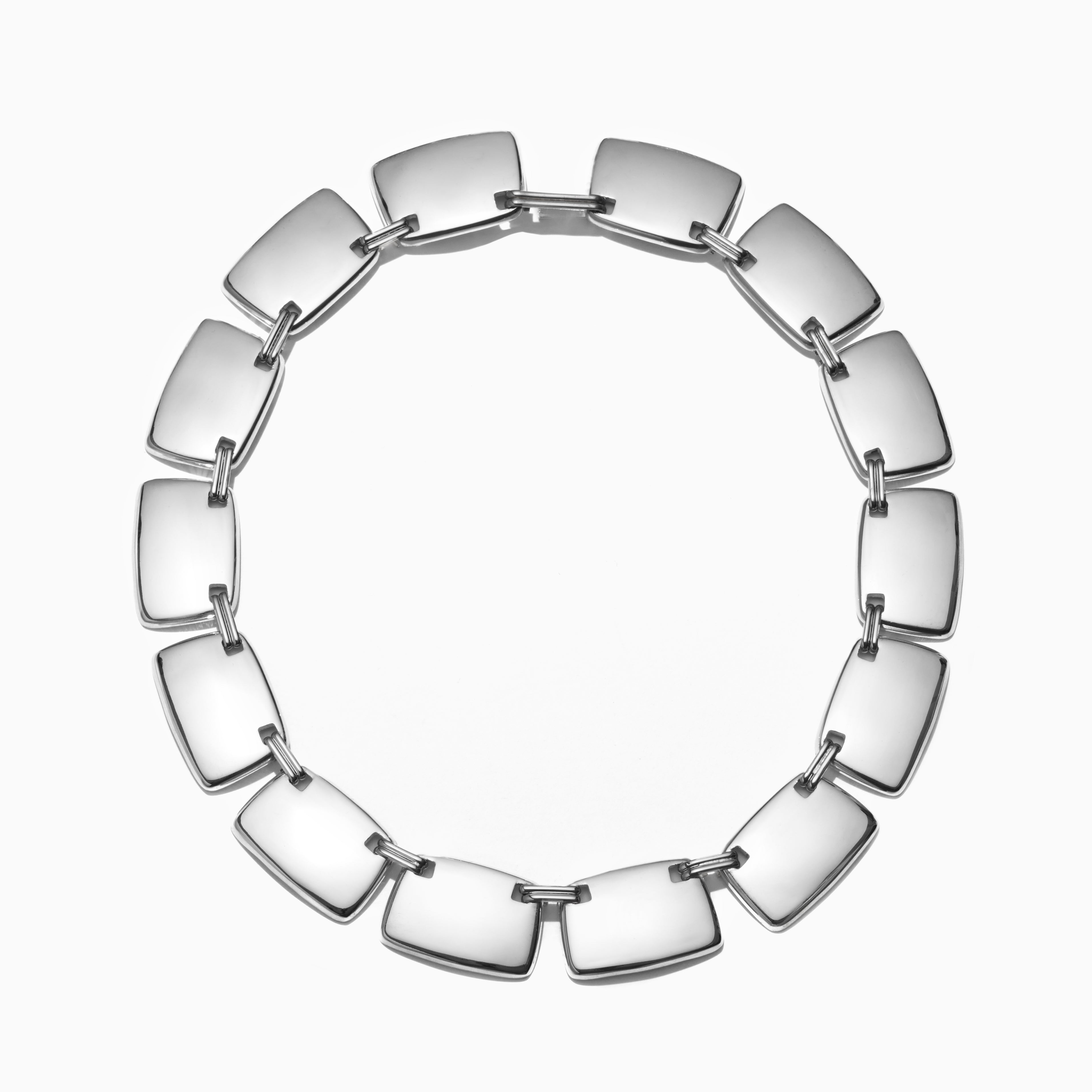 AGMES 0.925 Sterling Silver Grace Collar Necklace.