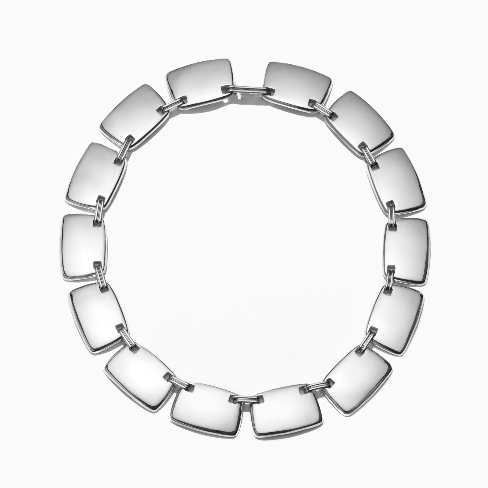 AGMES 0.925 Sterling Silver Grace Collar Necklace.