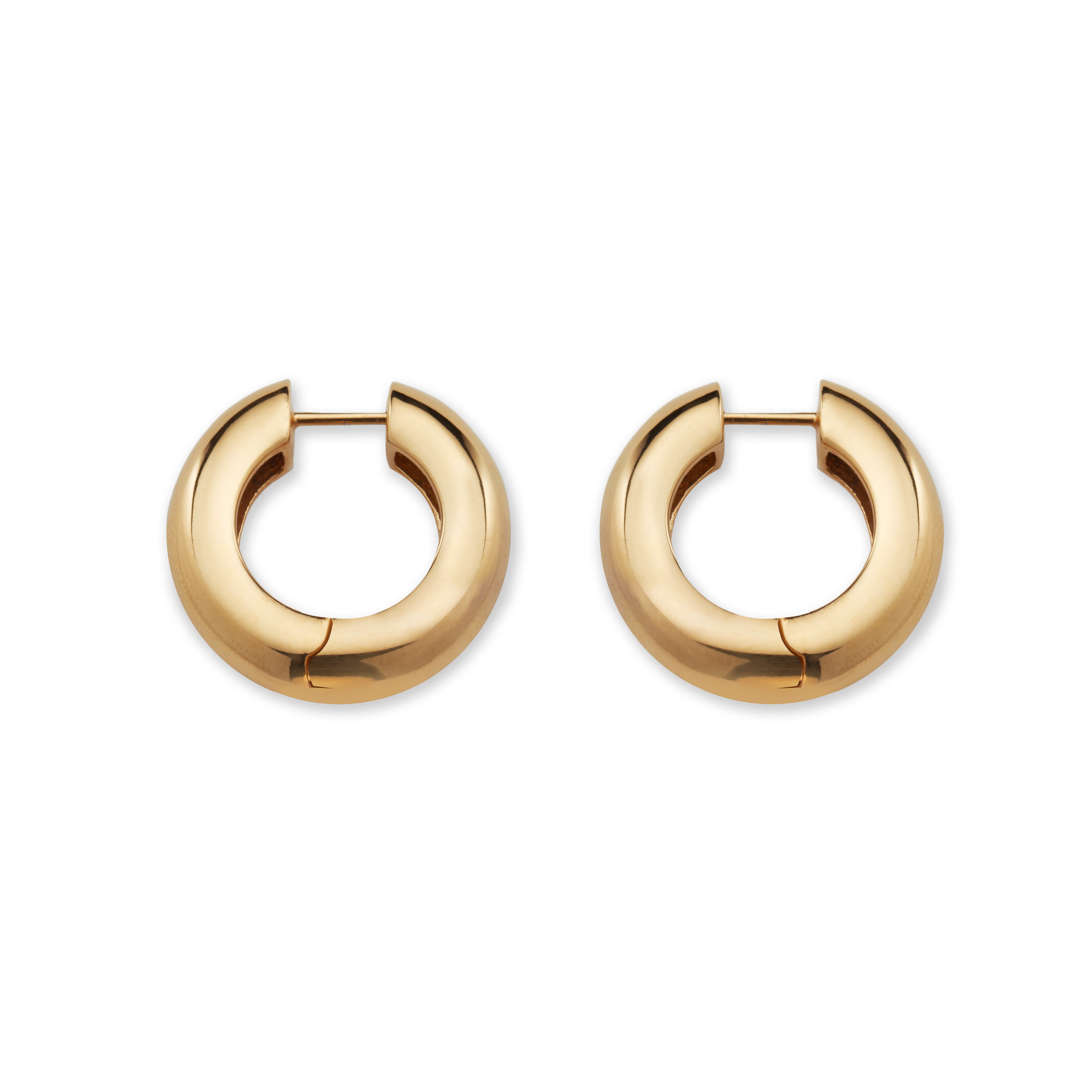 AGMES 18k gold vermeil Sonia hinged hoop earrings.