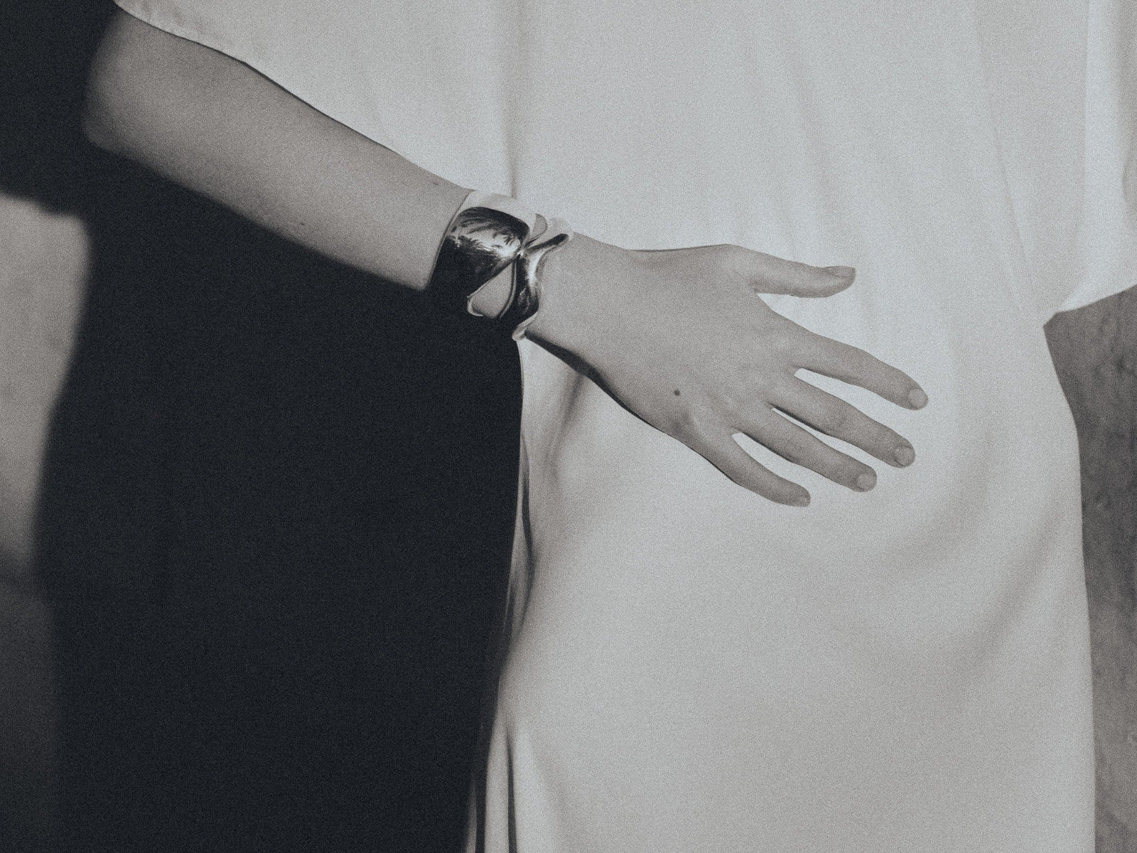 AGMES .925 Sterling Silver Jean Cuff and Large Astrid Cuff Set.