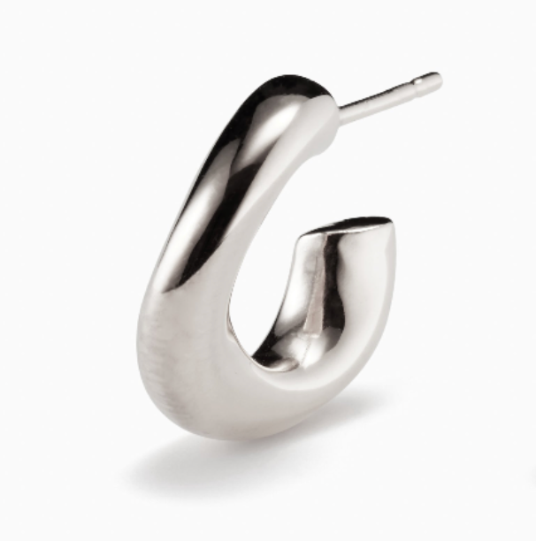 AGMES 0.925 sterling silver mini hoop earrings.