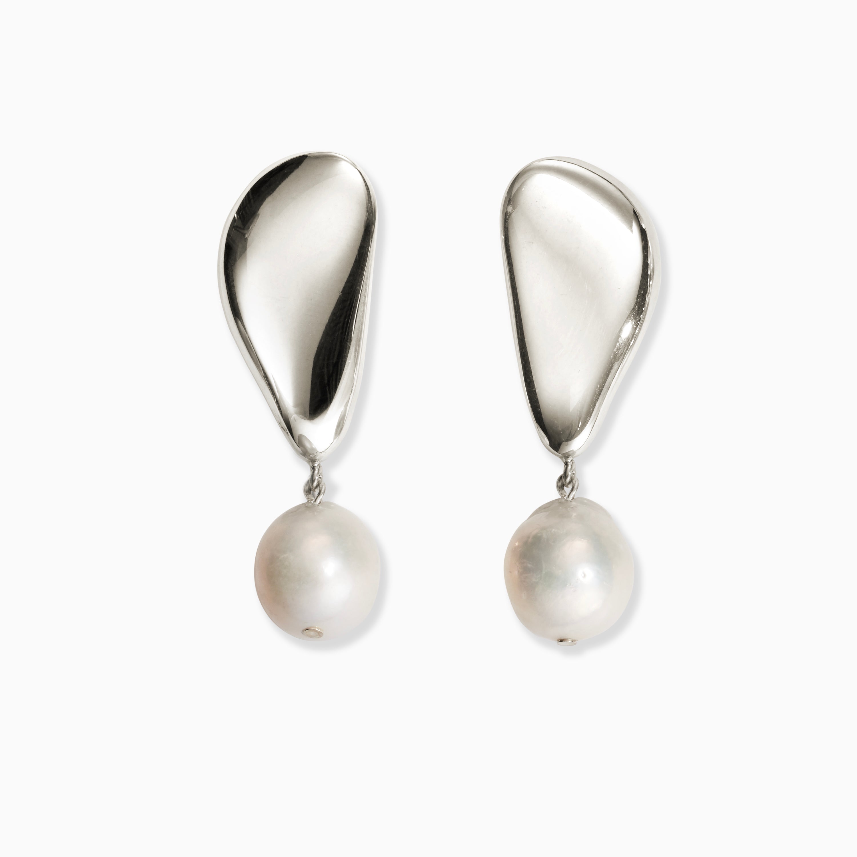 AGMES .925 Sterling Silver Sherri Earrings with freshwater baroque pearl drop.