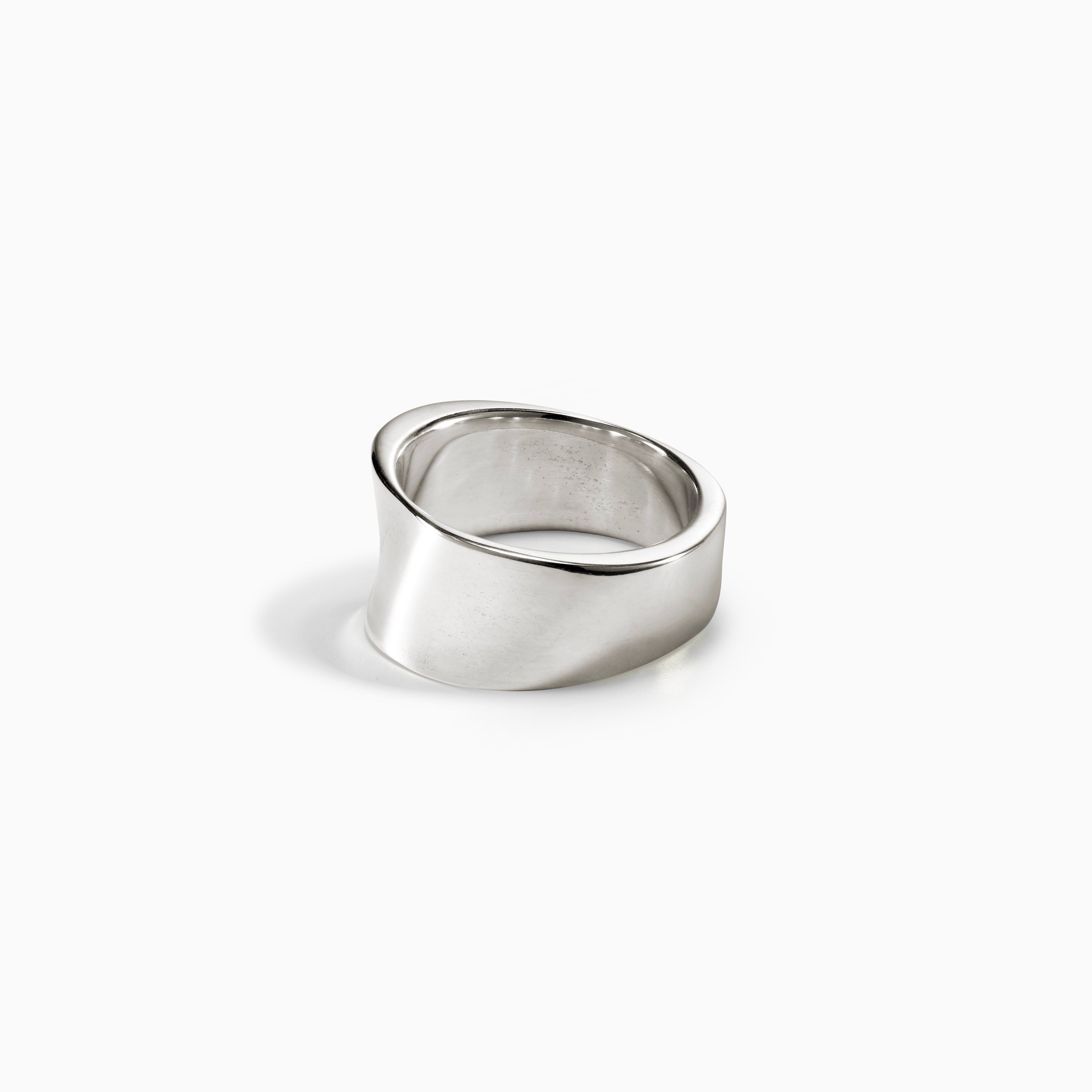 AGMES .925 Sterling Silver Astrid Cigar Band Ring.