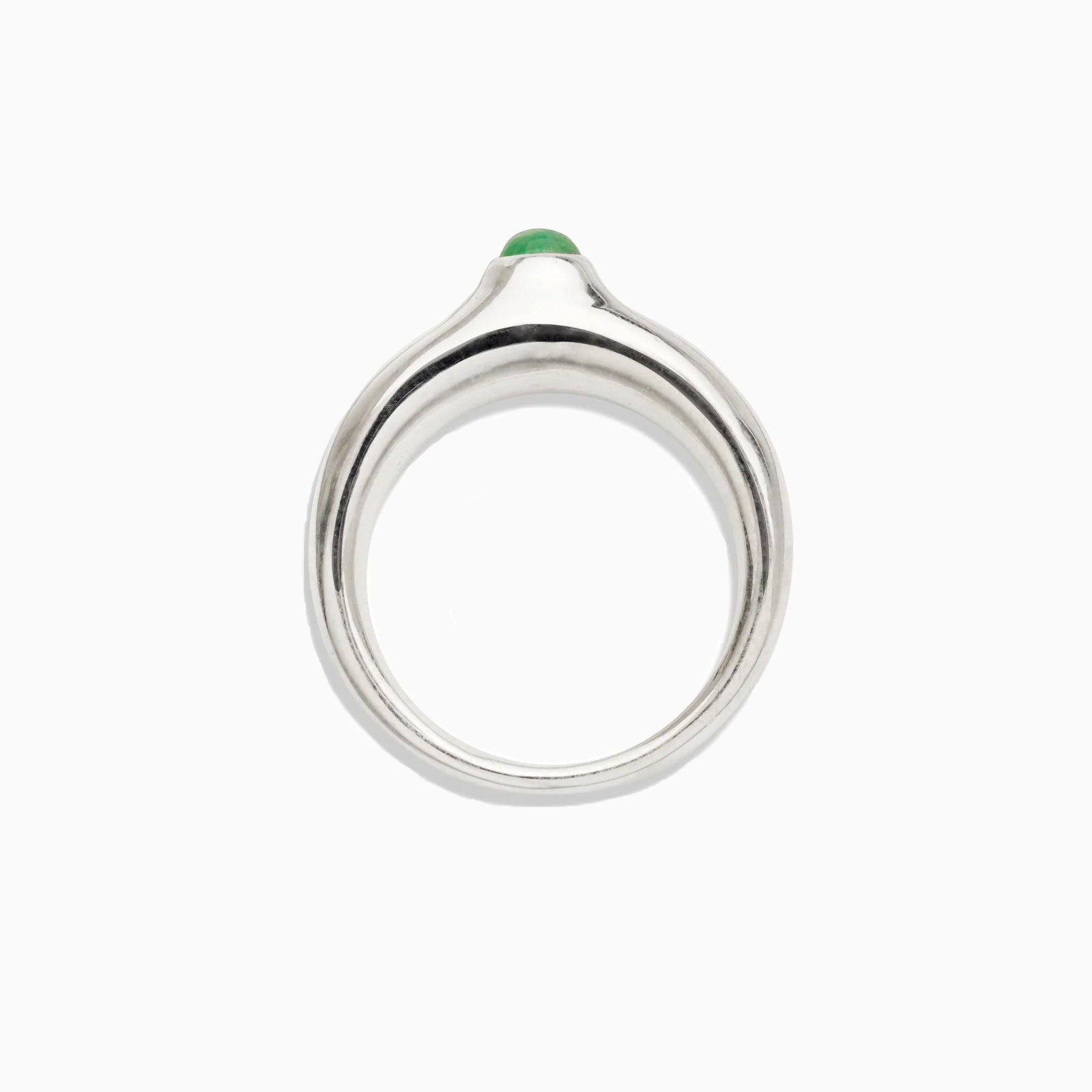 AGMES .925 STERLING SILVER CARA RING WITH JADE STONE