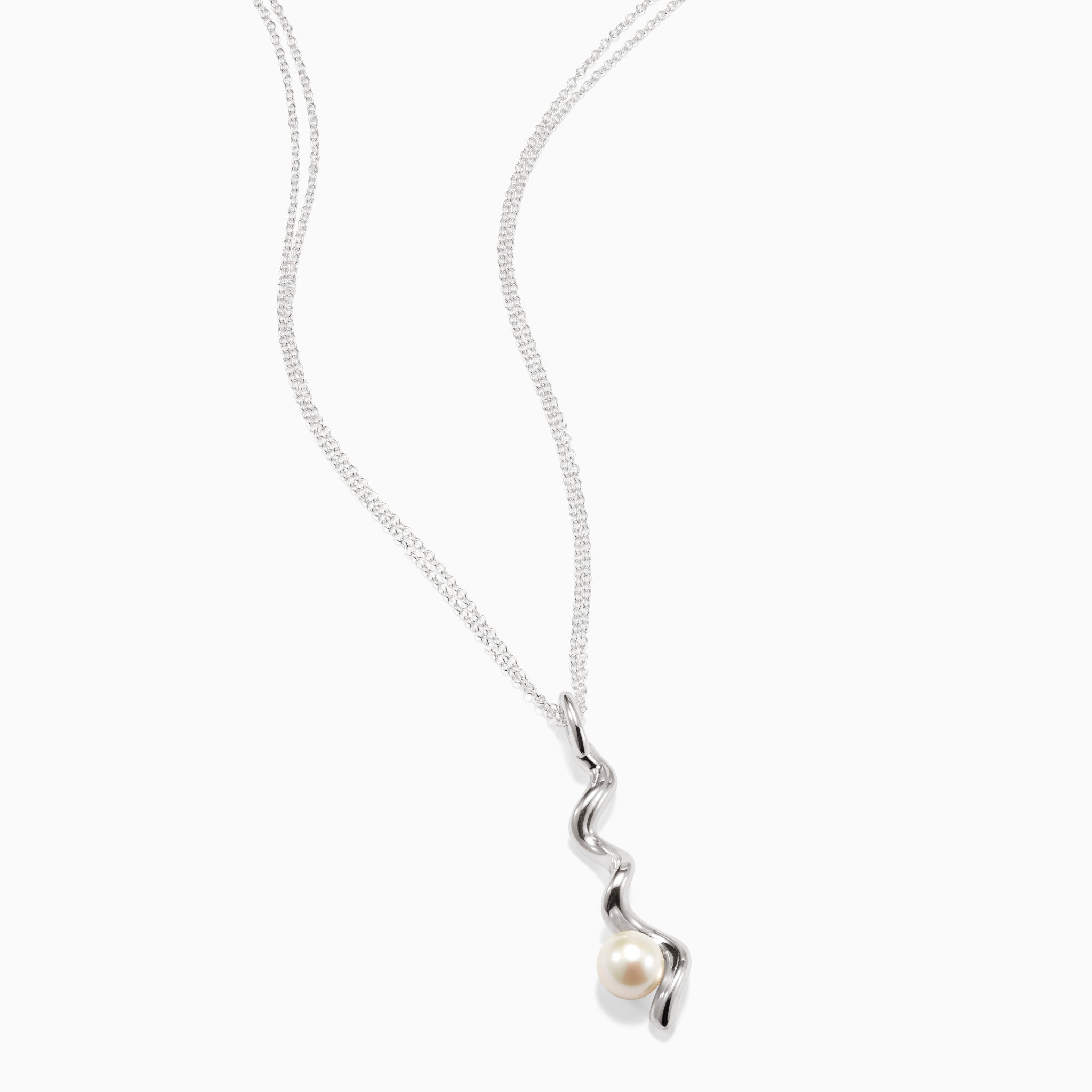 AGMES 925 Sterling Silver Teneille Pendant with freshwater pearl accent