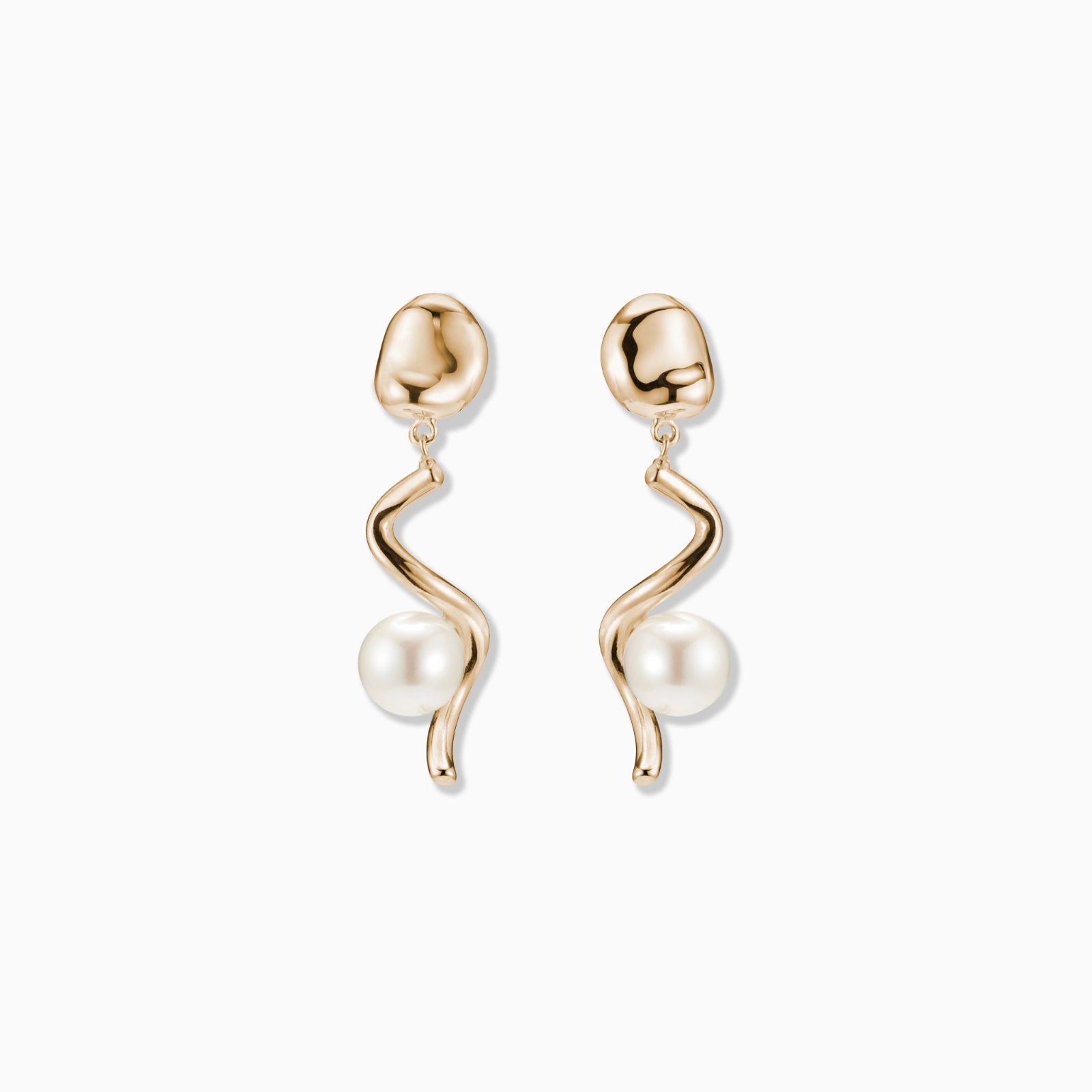 AGMES Short Teneille Earrings 18k Gold Vermeil 1.5" long.