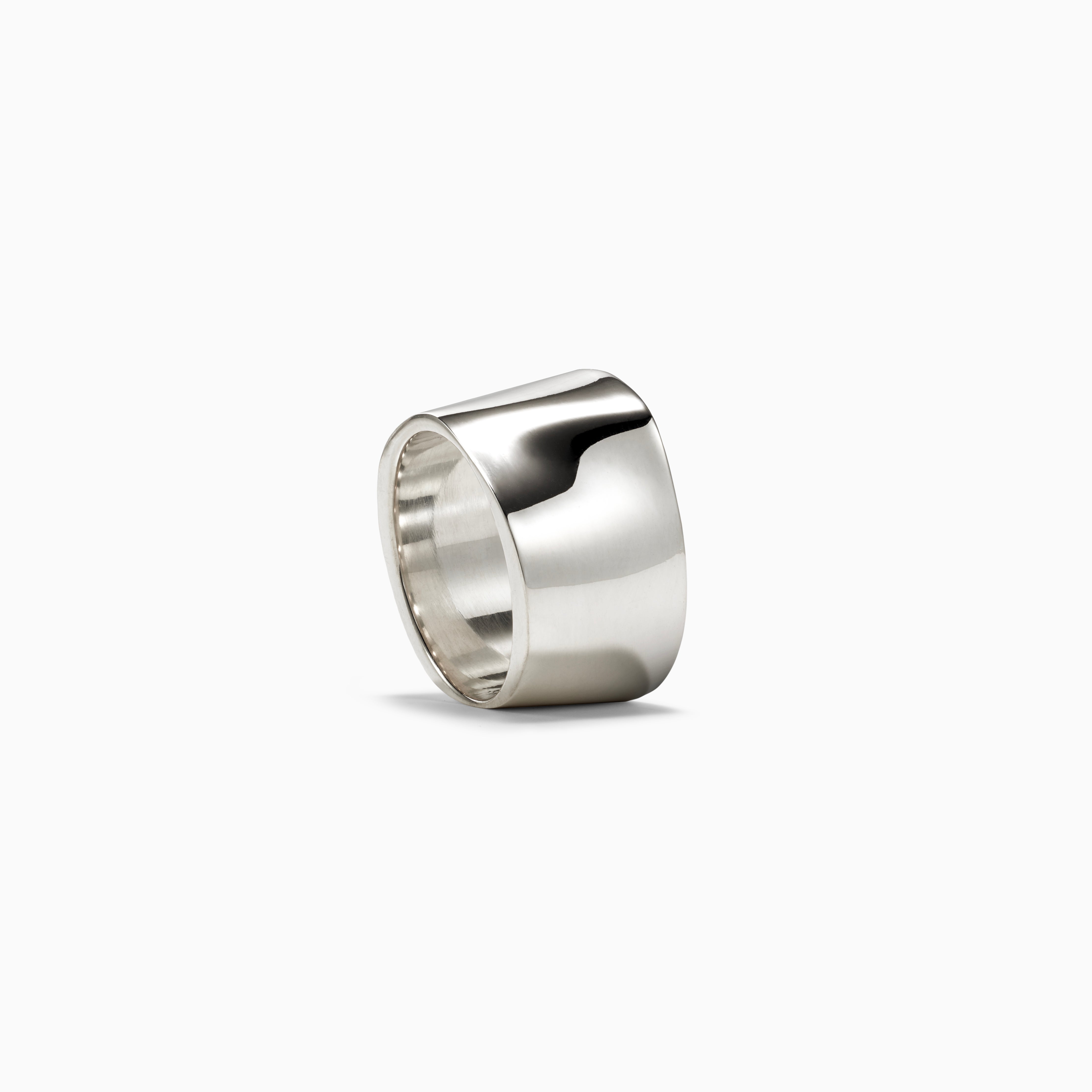 AGMES .925 Sterling Silver Astrid Cigar Band Ring.