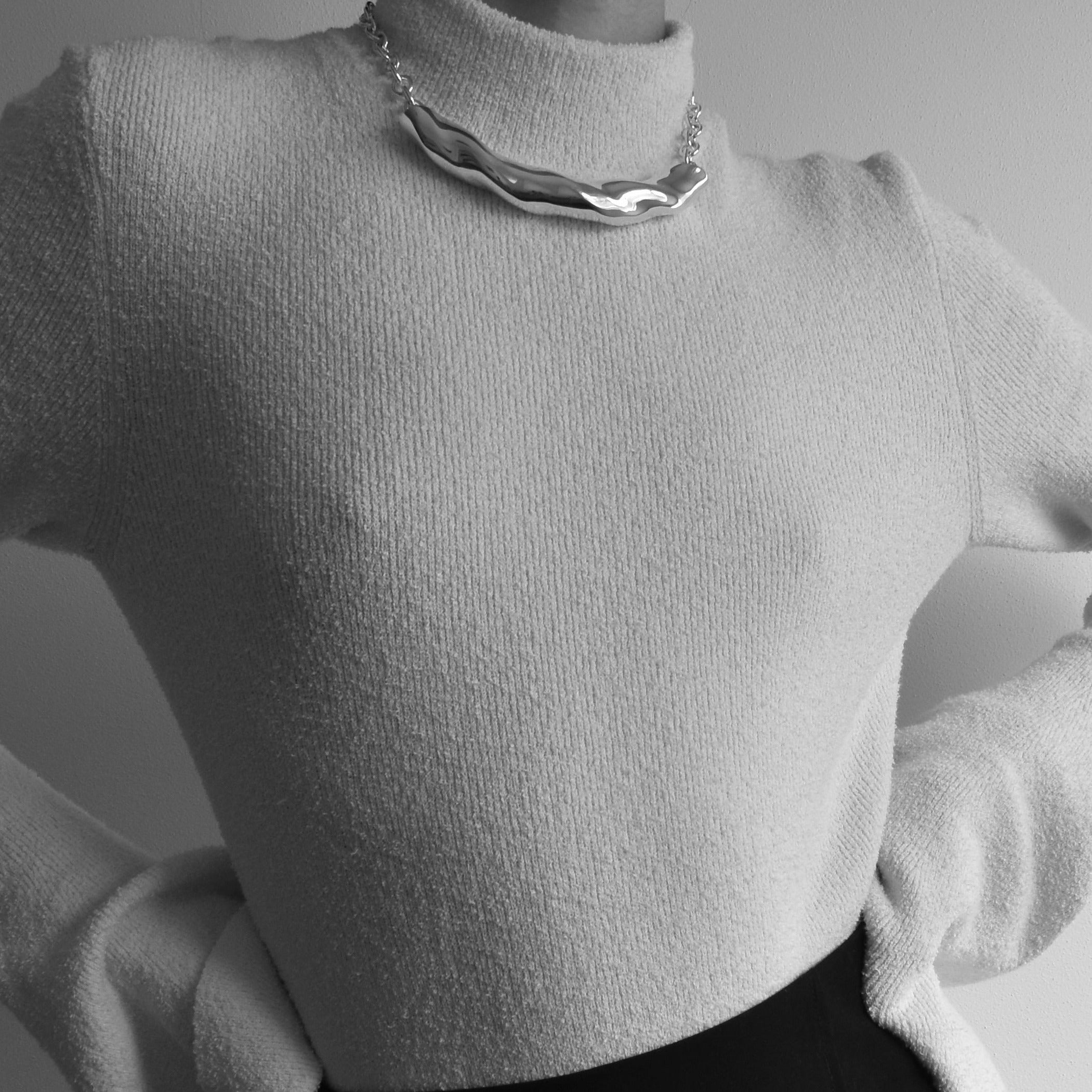 AGMES 0.925 sterling silver sculptural Astrid Choker