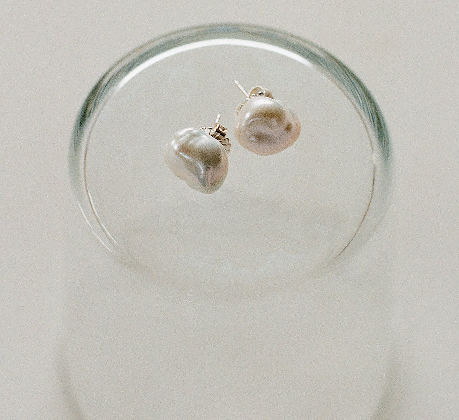 AGMES Baroque Pearl Studs. Pearl Earrings.