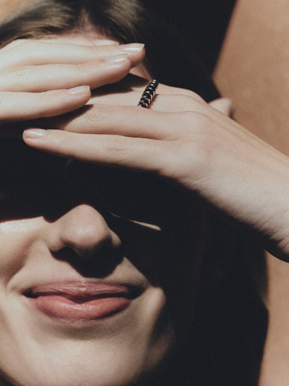 AGMES .925 Sterling Silver ridged Bertrand Ring.