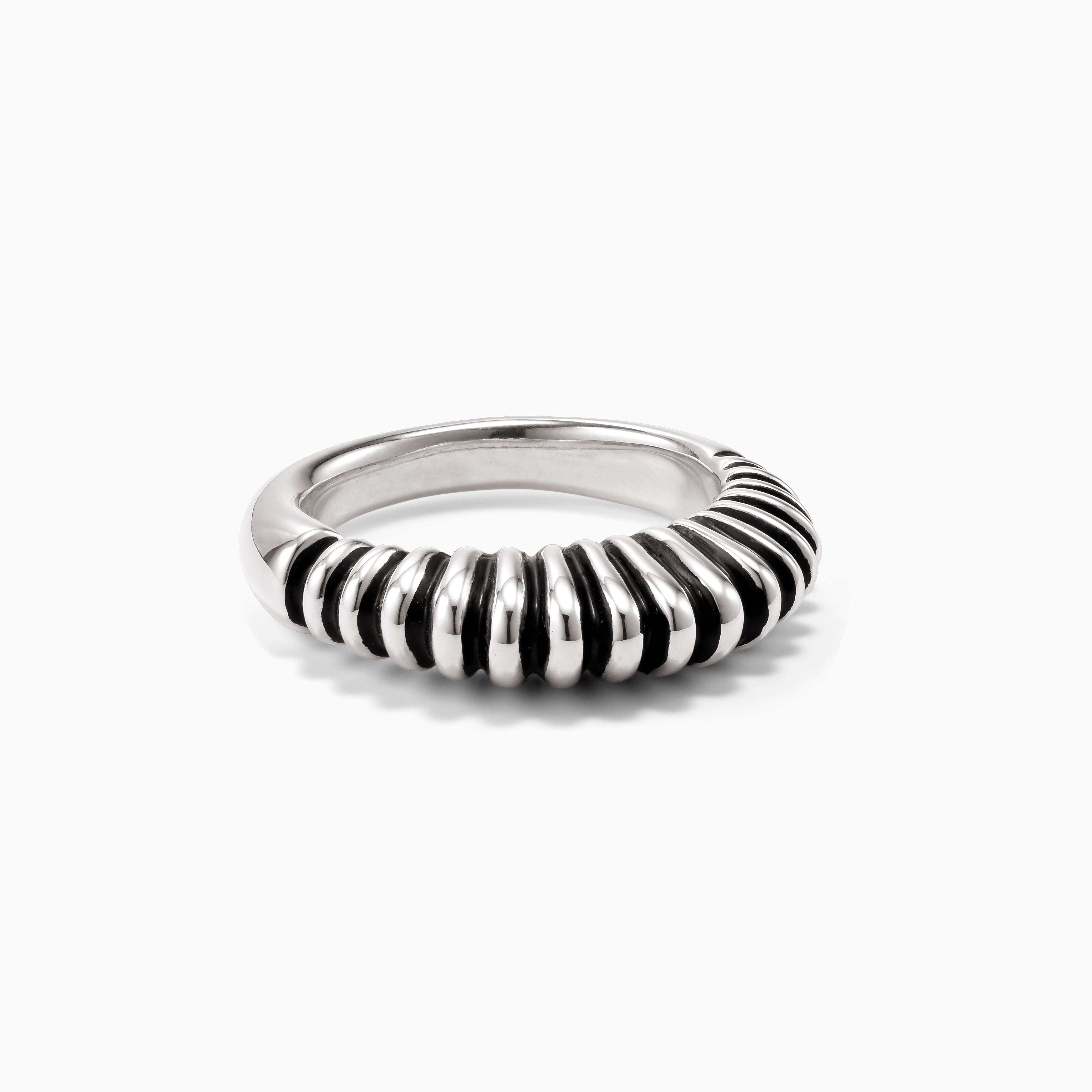 AGMES .925 Sterling Silver ridged Bertrand Ring.