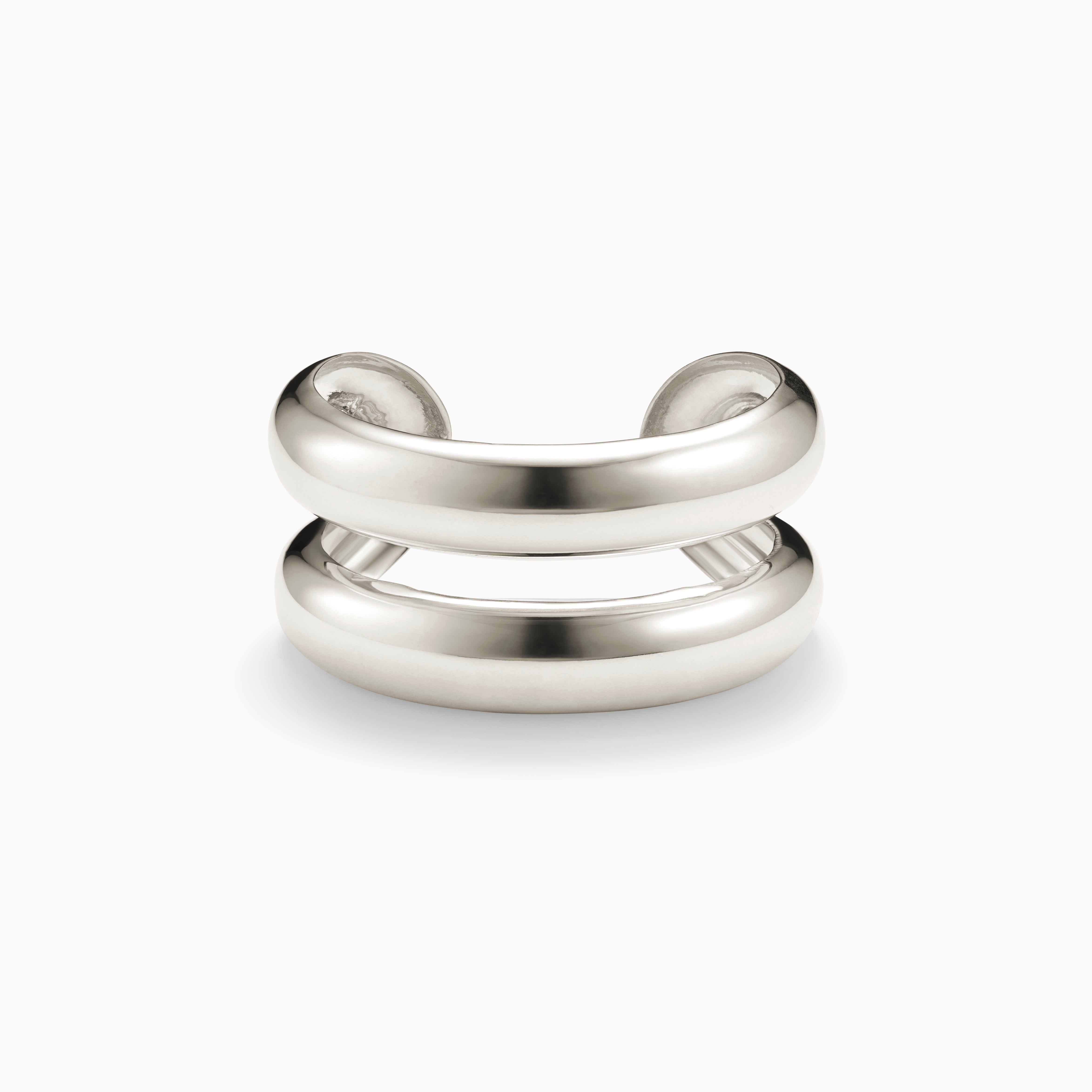 AGMES 0.925 Sterling Silver Charlotte Cuff. Double Cuff Bracelet