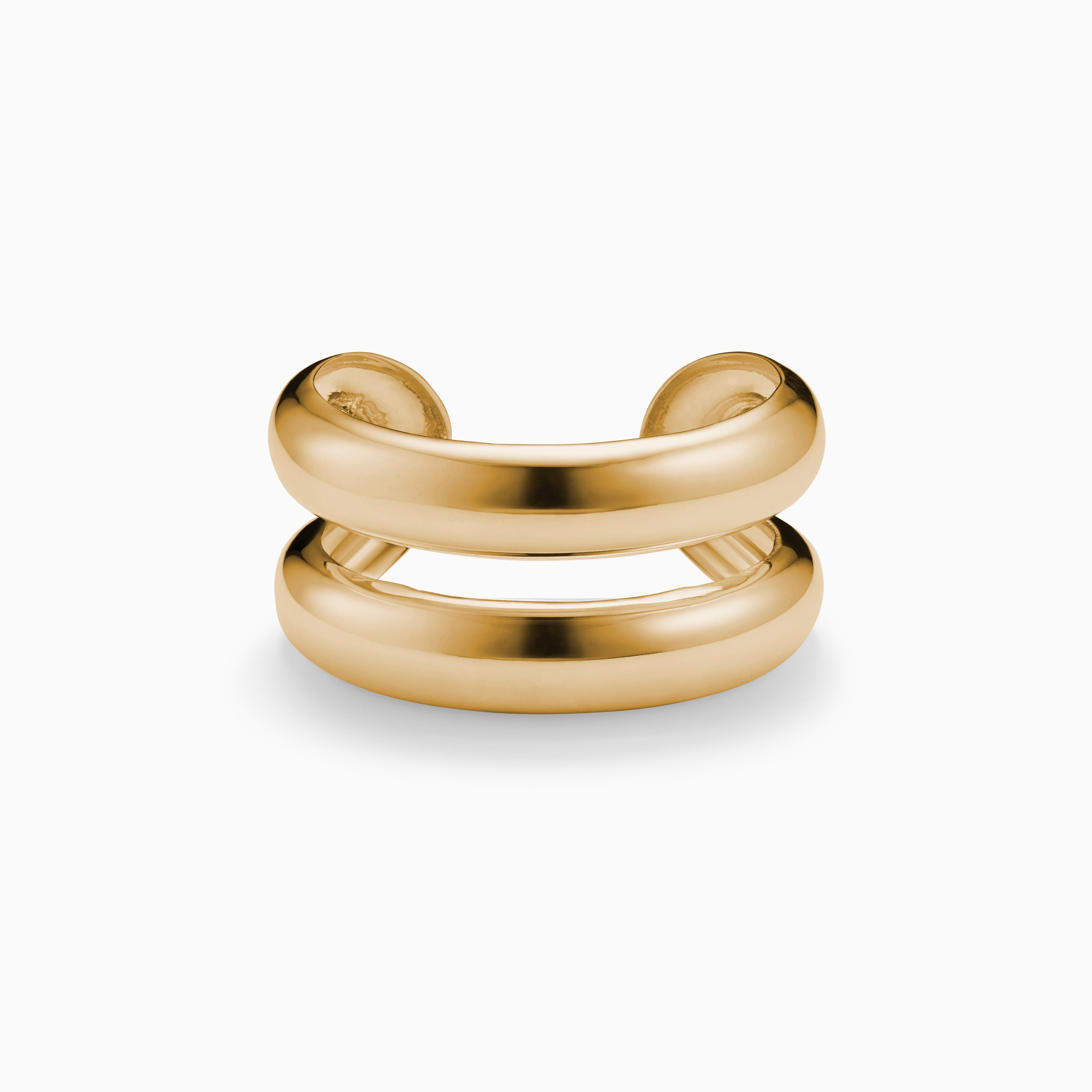 AGMES 18k Gold Vermeil Charlotte Cuff Double Cuff Bracelet