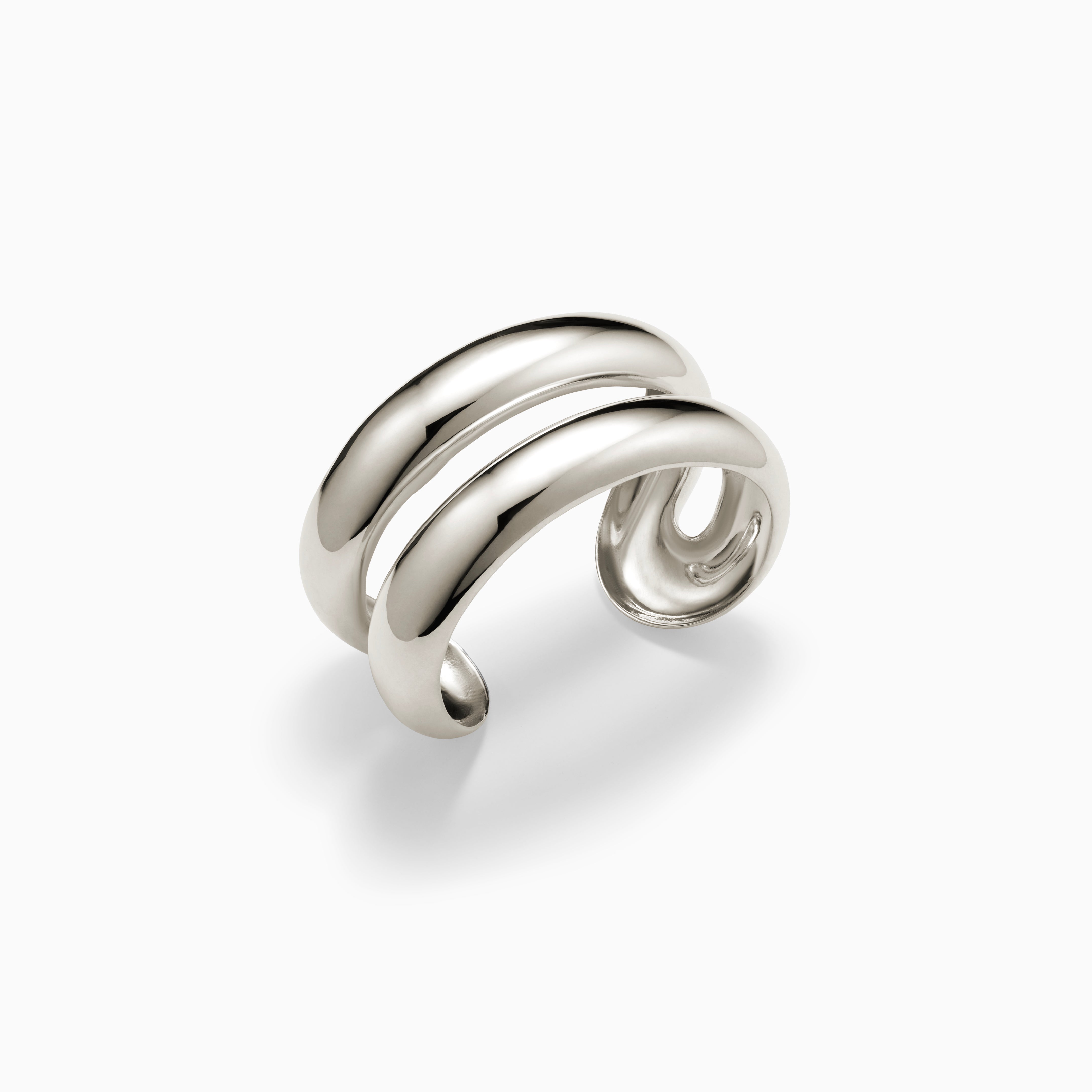 AGMES 0.925 Sterling Silver Charlotte Cuff Double Cuff Bracelet