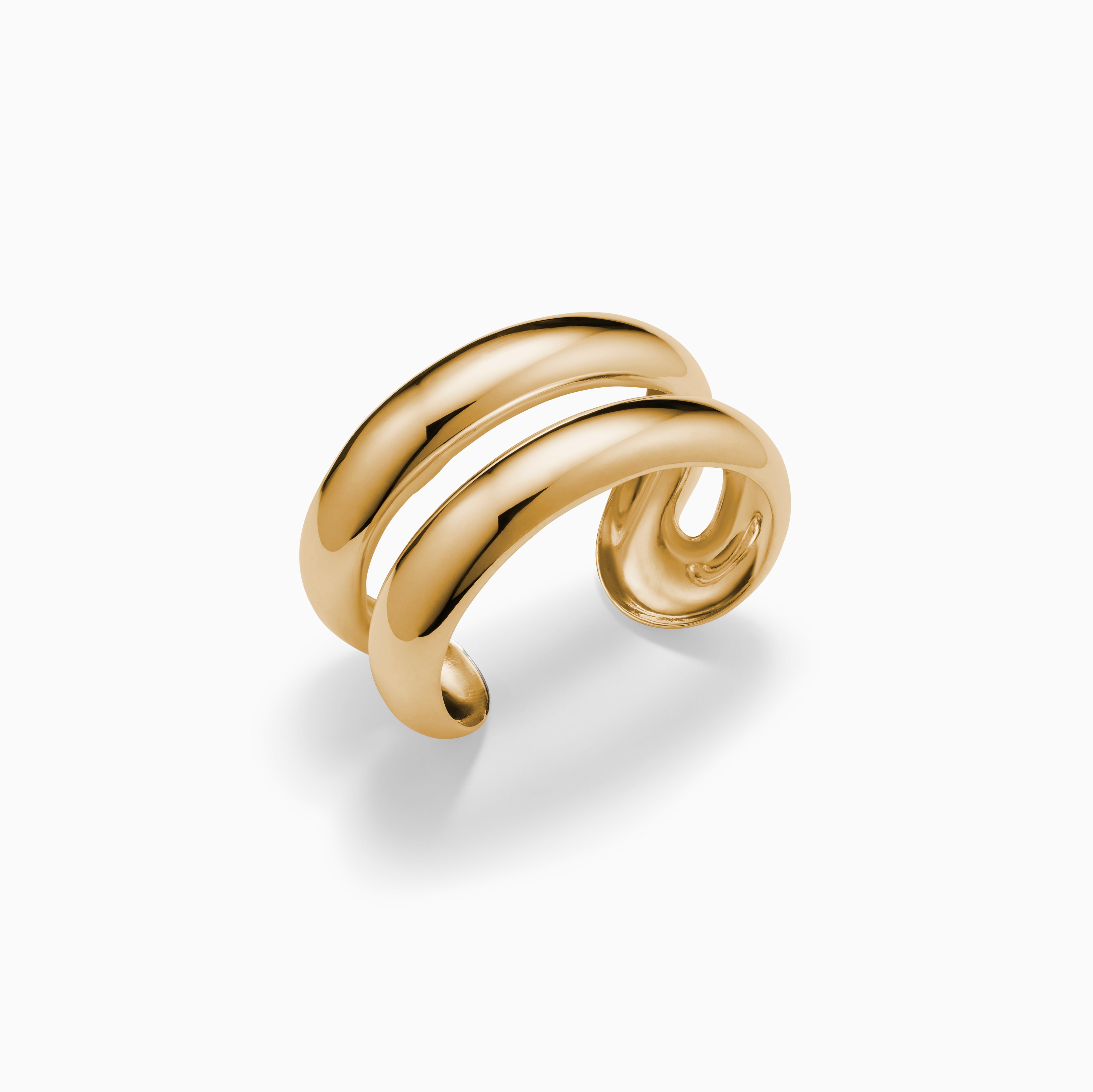 AGMES 18k Gold Vermeil Charlotte Cuff Double Cuff Bracelet
