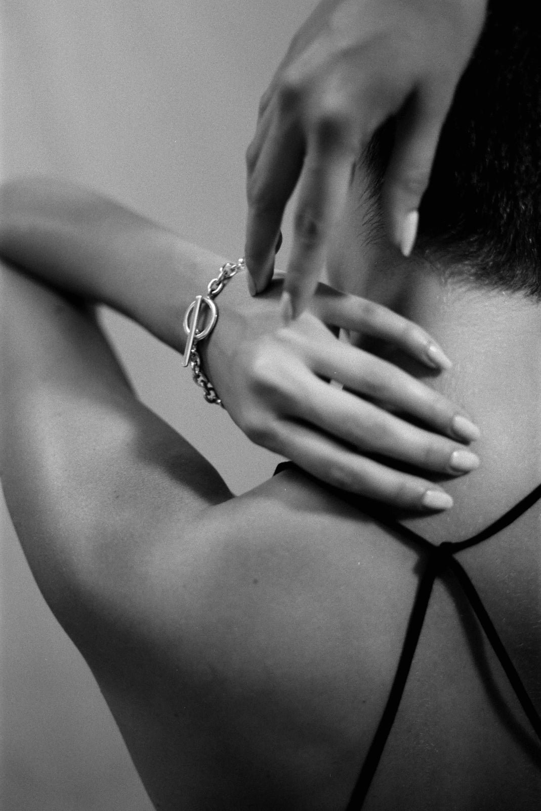 AGMES 0.925 Sterling Silver Classic Chain Bracelet. T Bar Chain Bracelet