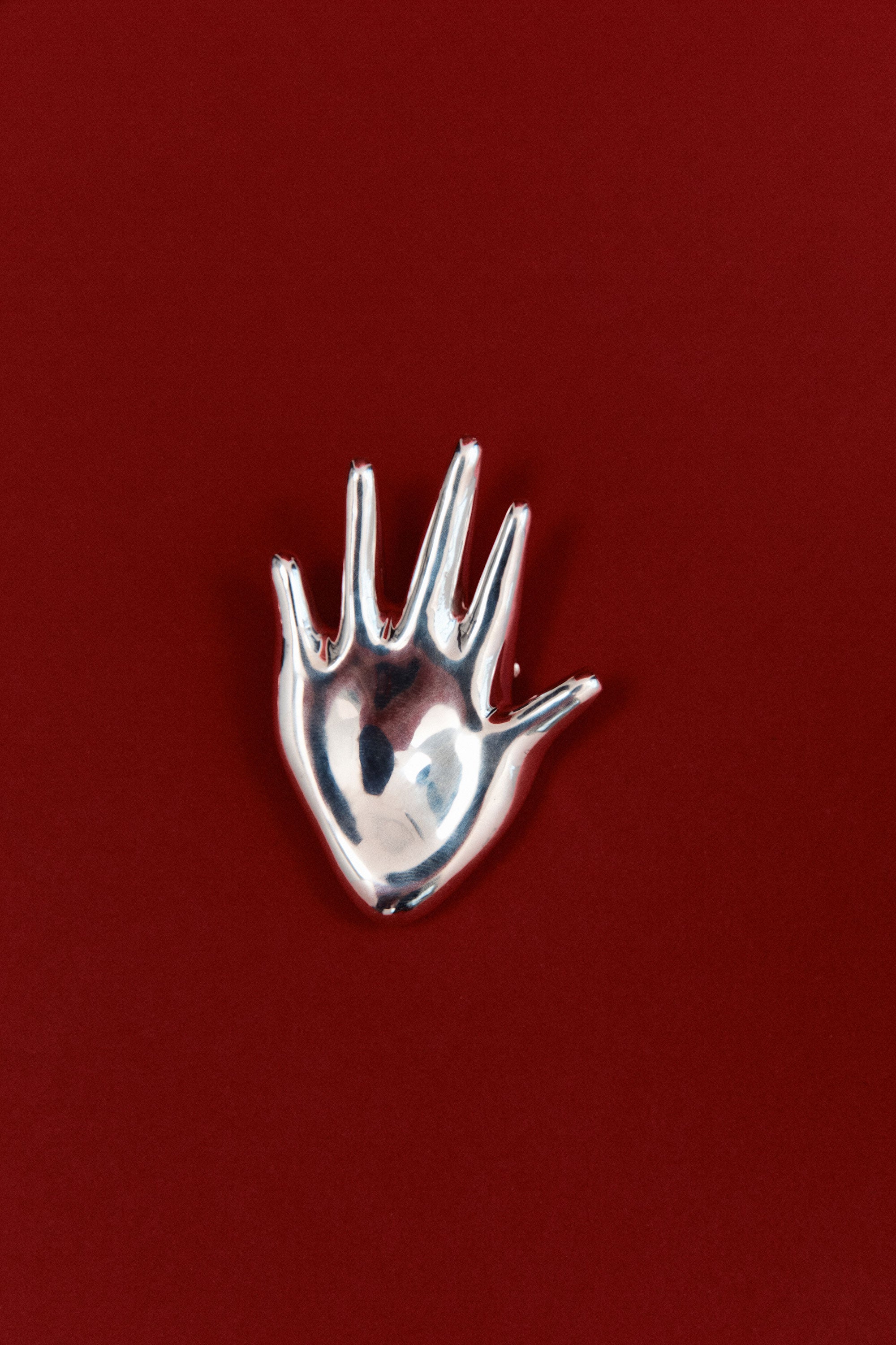 AGMES .925 Sterling Silver Large Dali Brooch. Hand shaped Brooch.