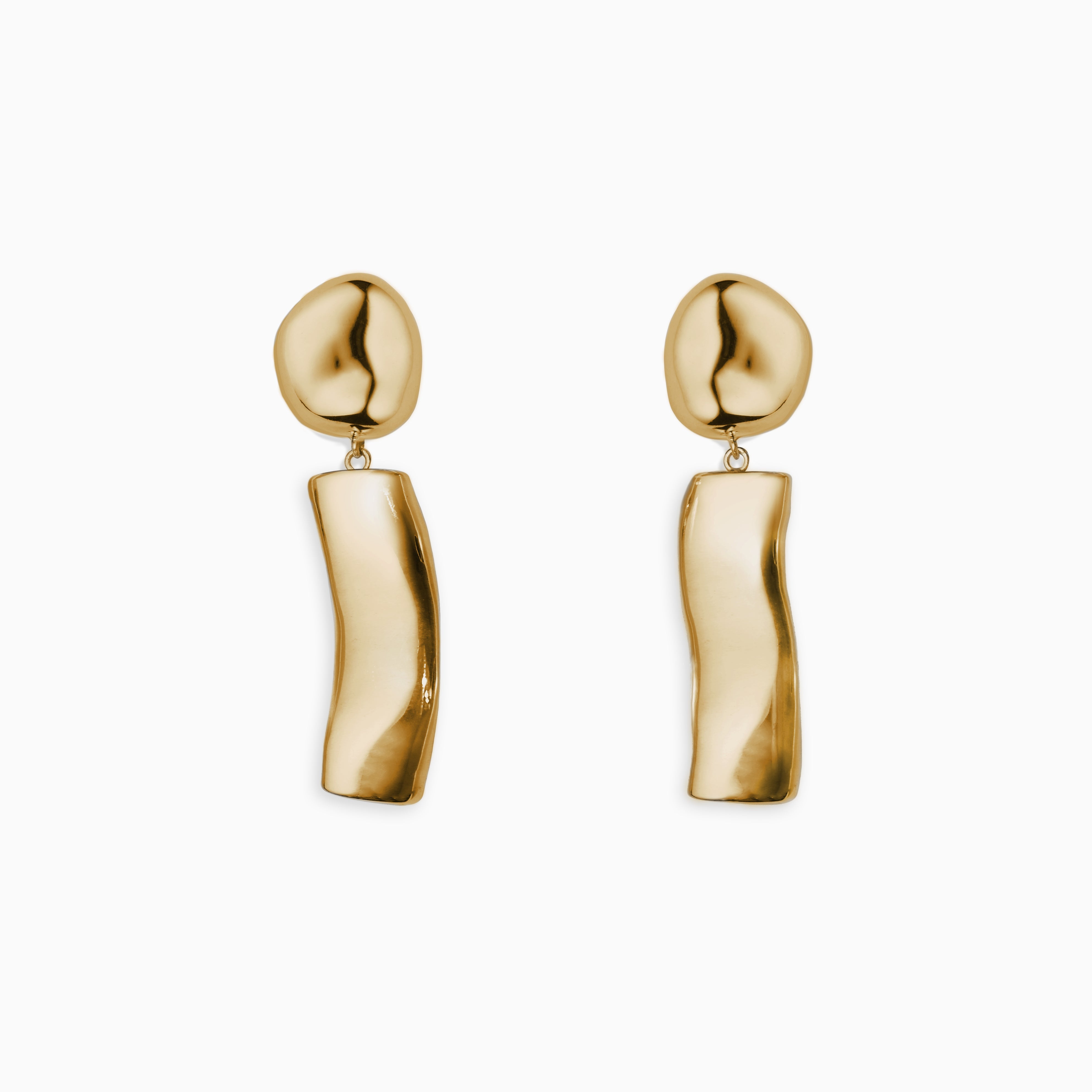 AGMES 18K Gold Vermeil Short Ellsworth Clip-On Earrings.