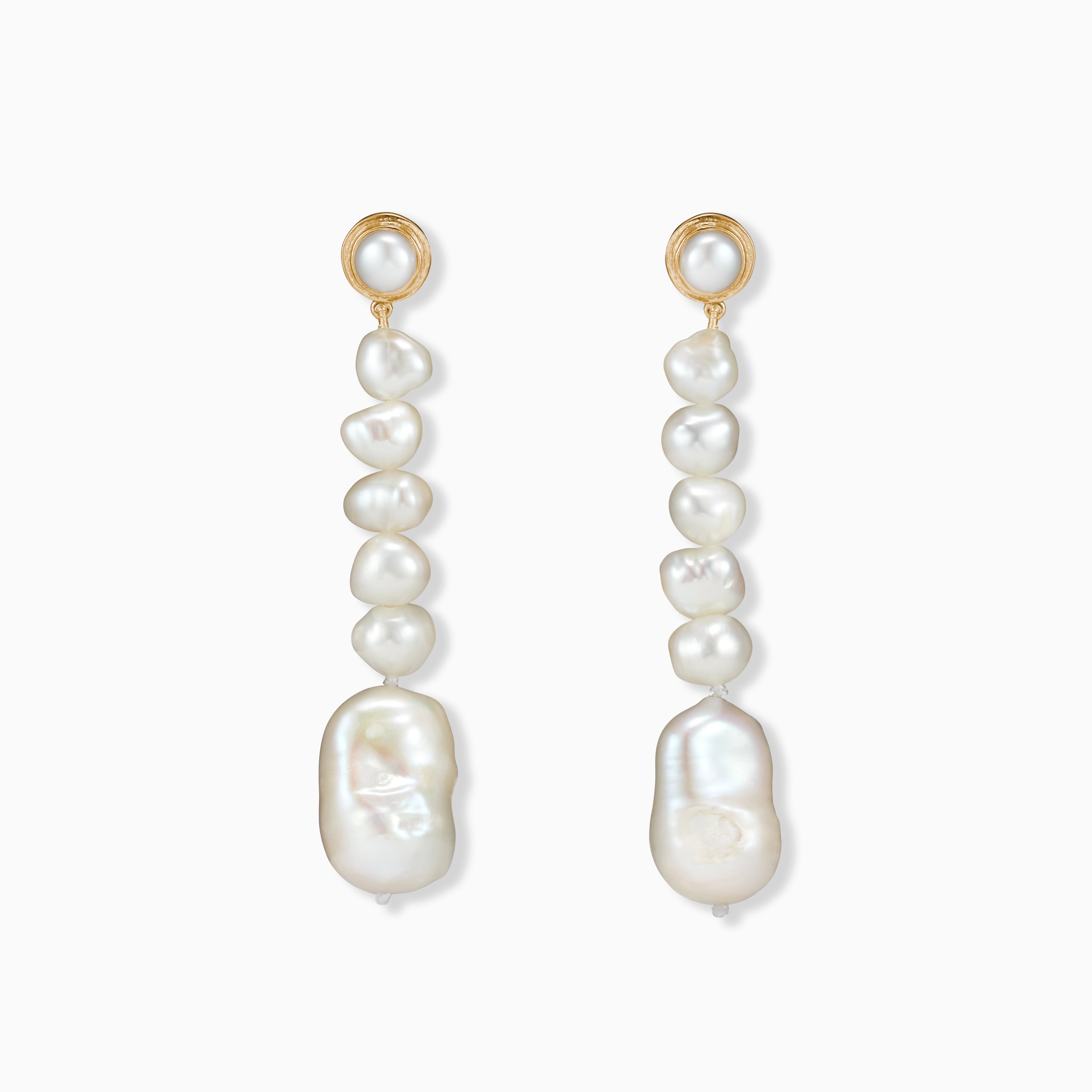 AGMES pearl drop earrings 18k gold vermeil.