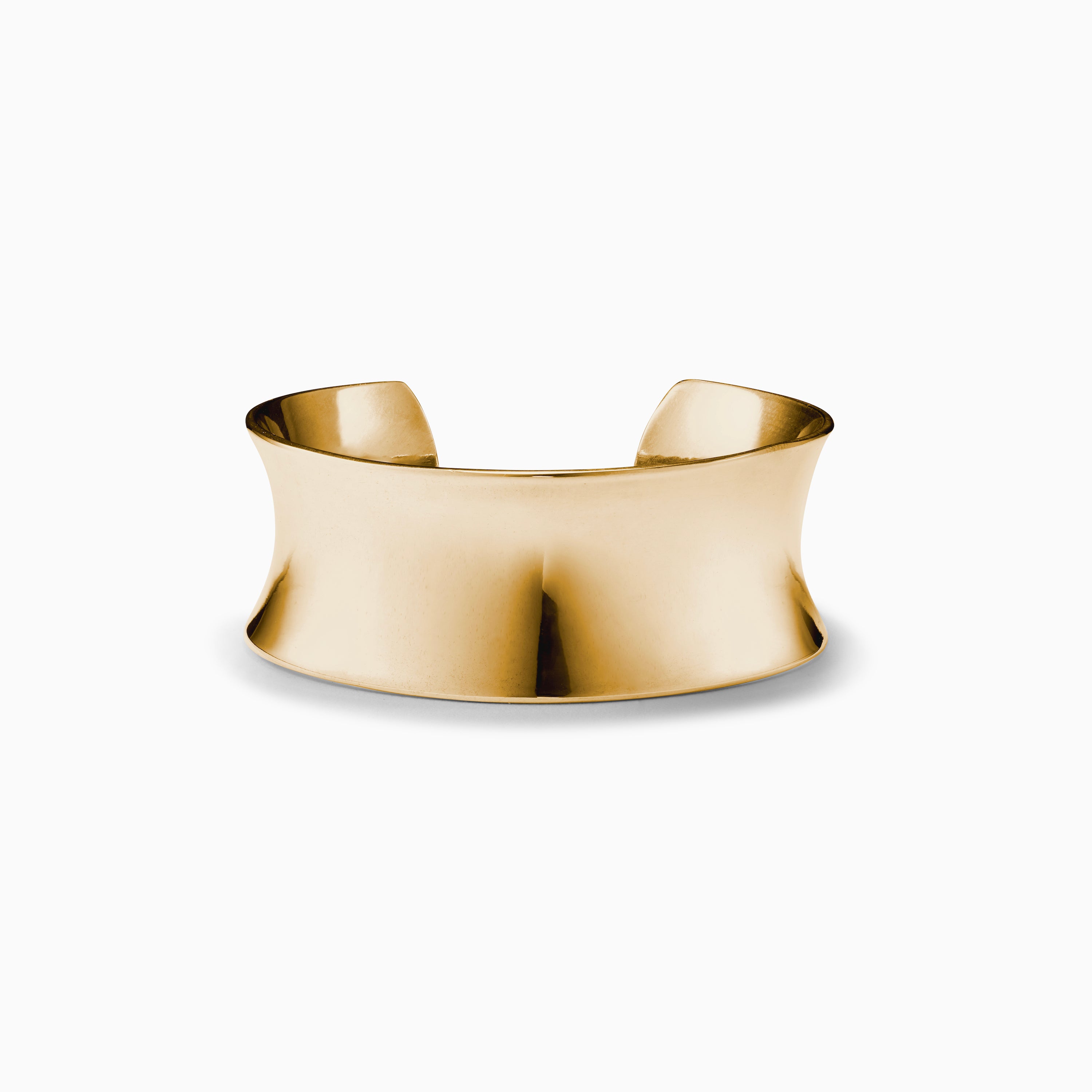 AGMES 18k Gold Vermeil Georgia Cuff. Simple Sculpted Modern Cuff Bracelet.
