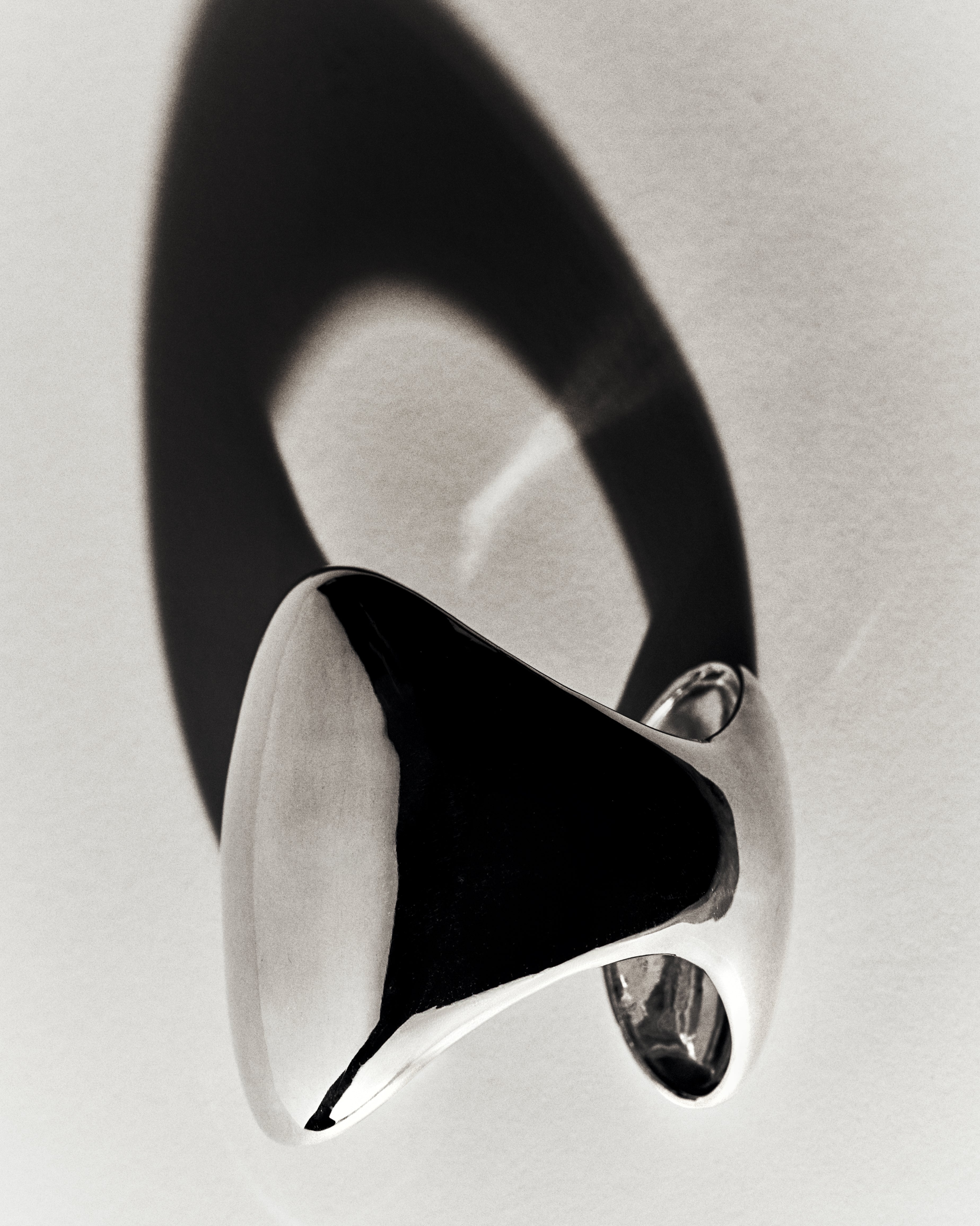 AGMES 0.925 Sterling Silver Giselle Cuff. Large Cuff Bracelet.
