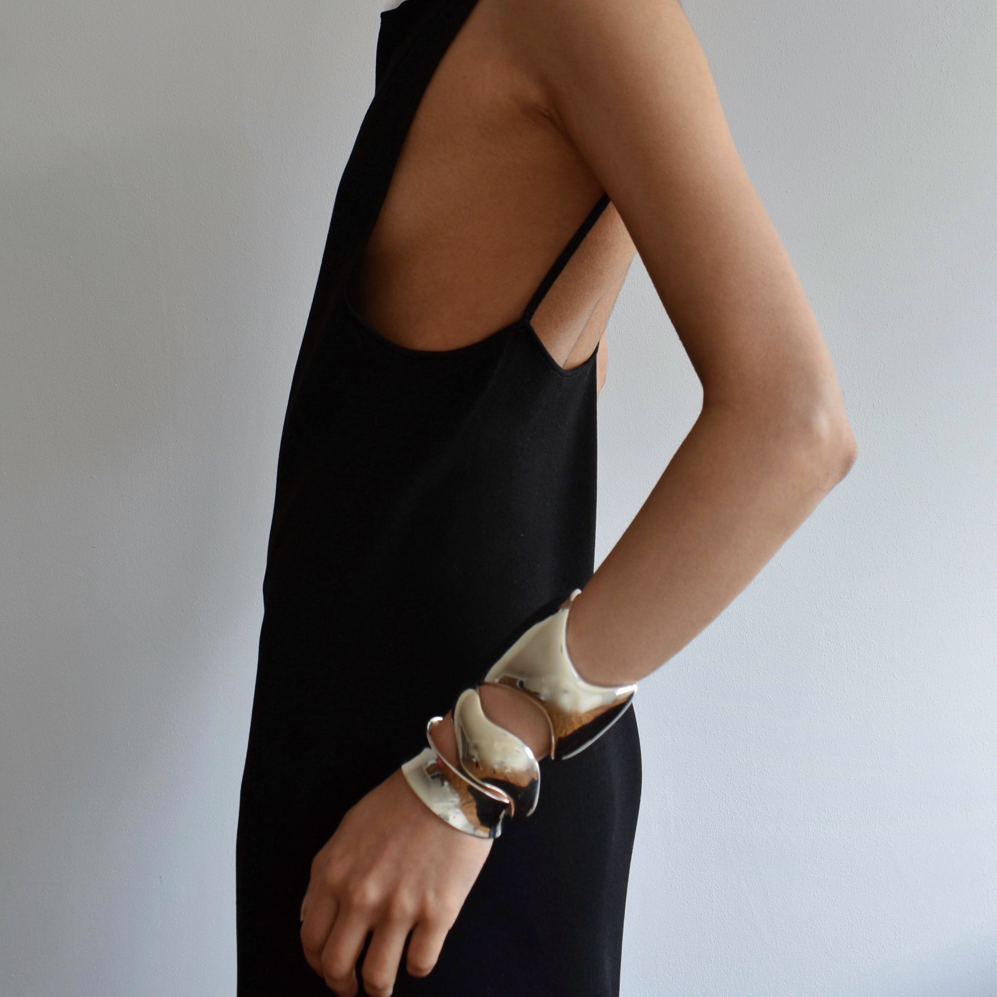 AGMES 18k Gold Vermeil Giselle Cuff. Large Cuff Bracelet.