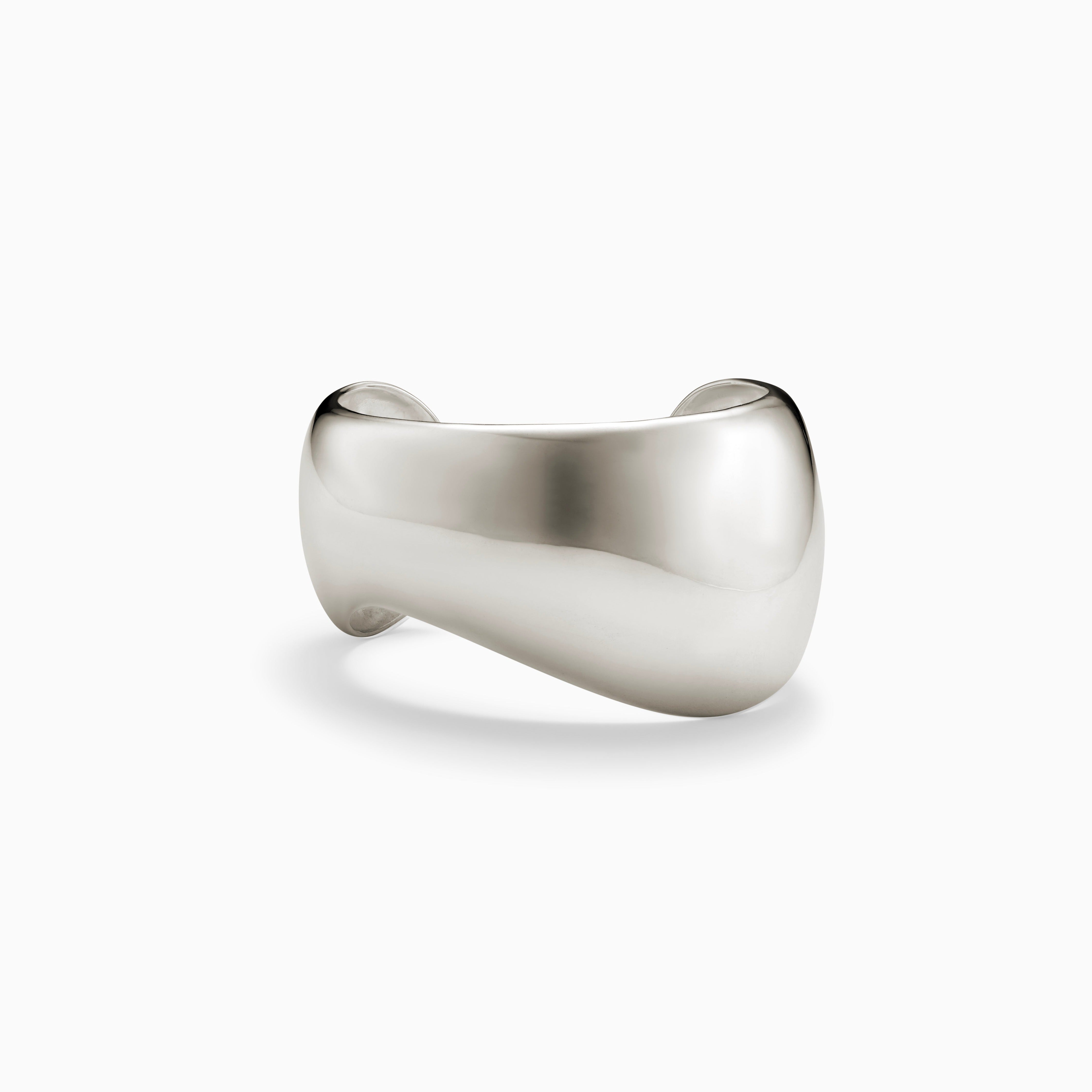 AGMES 925 Sterling Silver Jean Cuff. Large Cuff Bracelet.