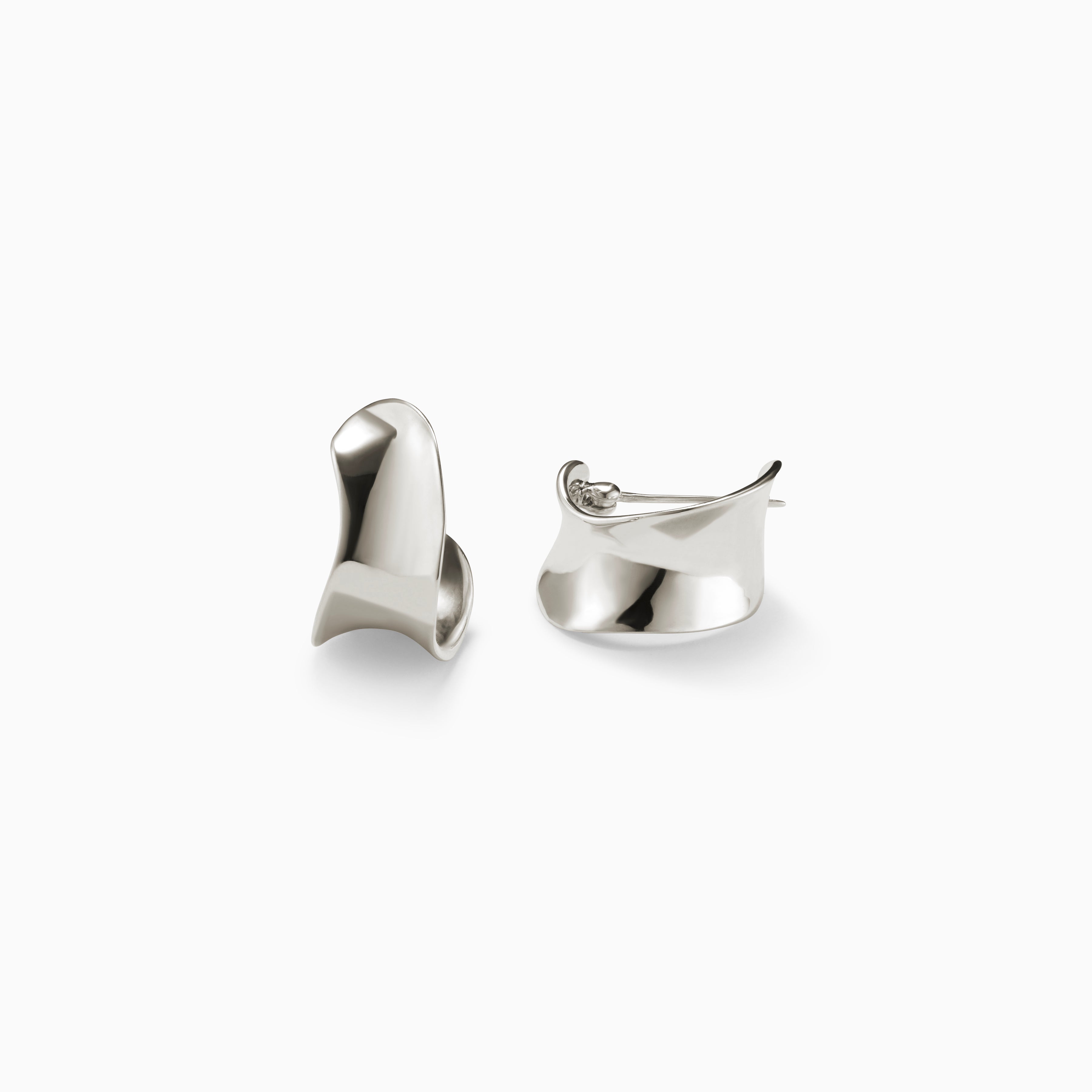 AGMES 0.925 sterling silver mini twist hoop earrings.