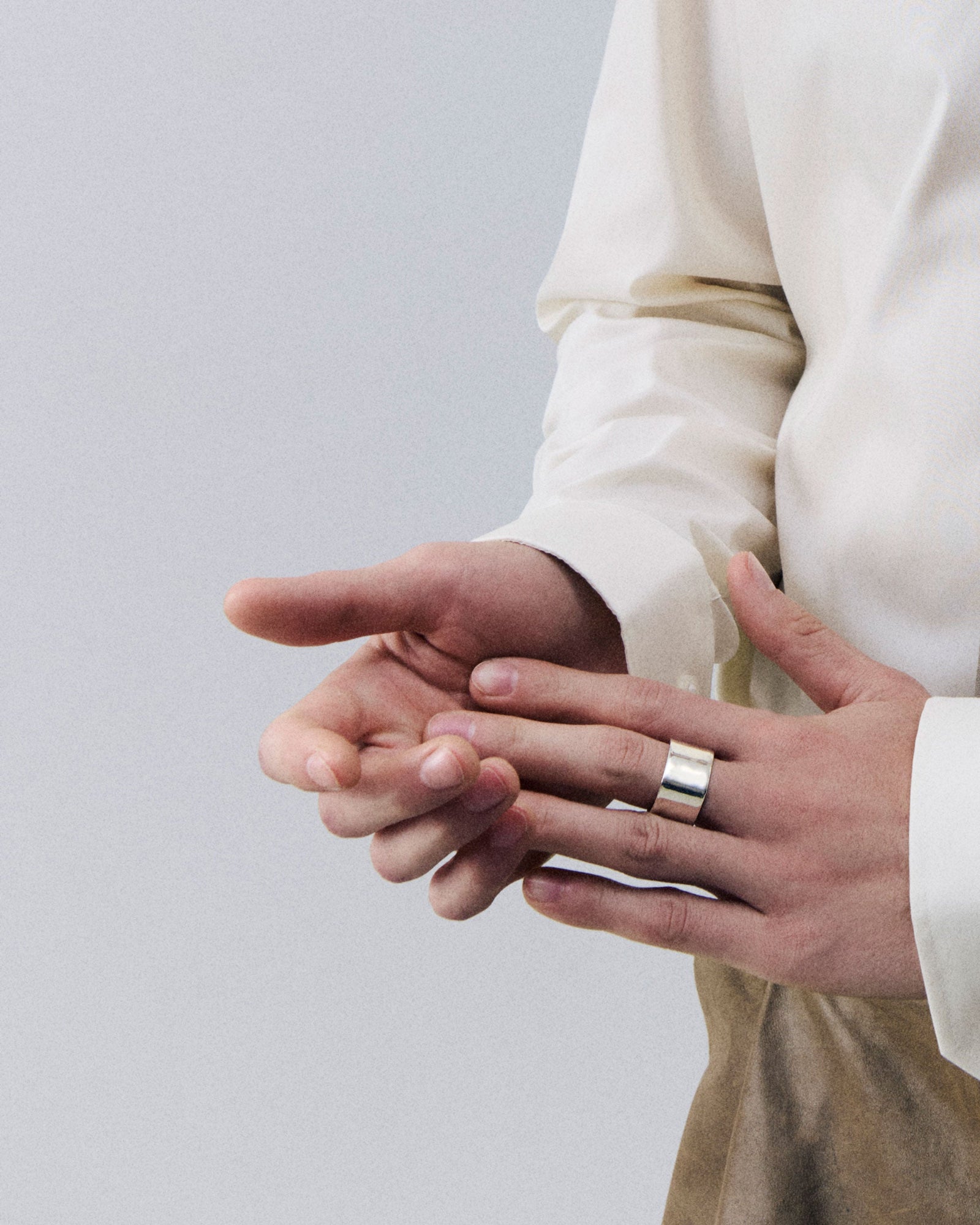 Male model wearing .925 sterling silver AGMES Daria Ring