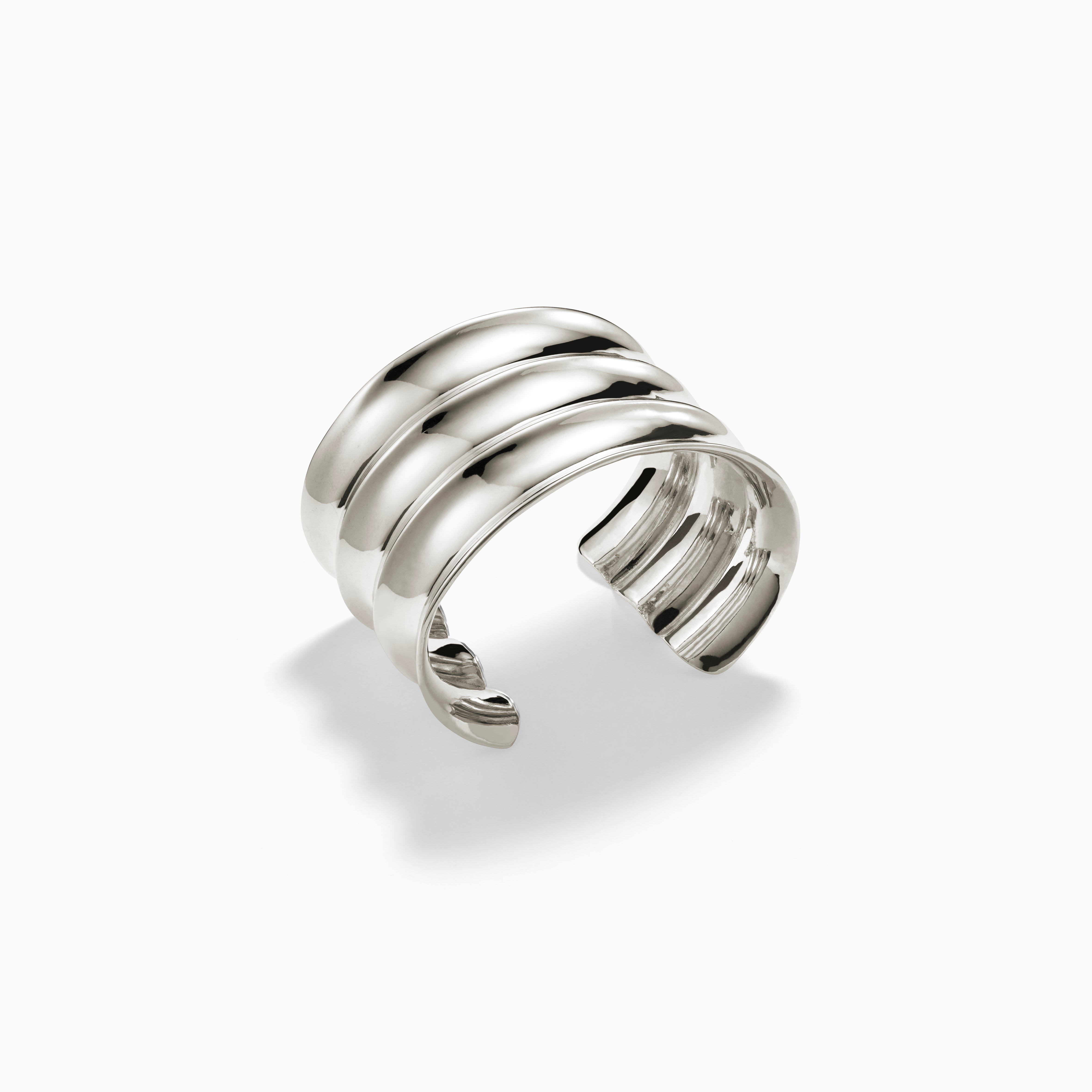 AGMES 0.925 Sterling Silver Ridge Cuff