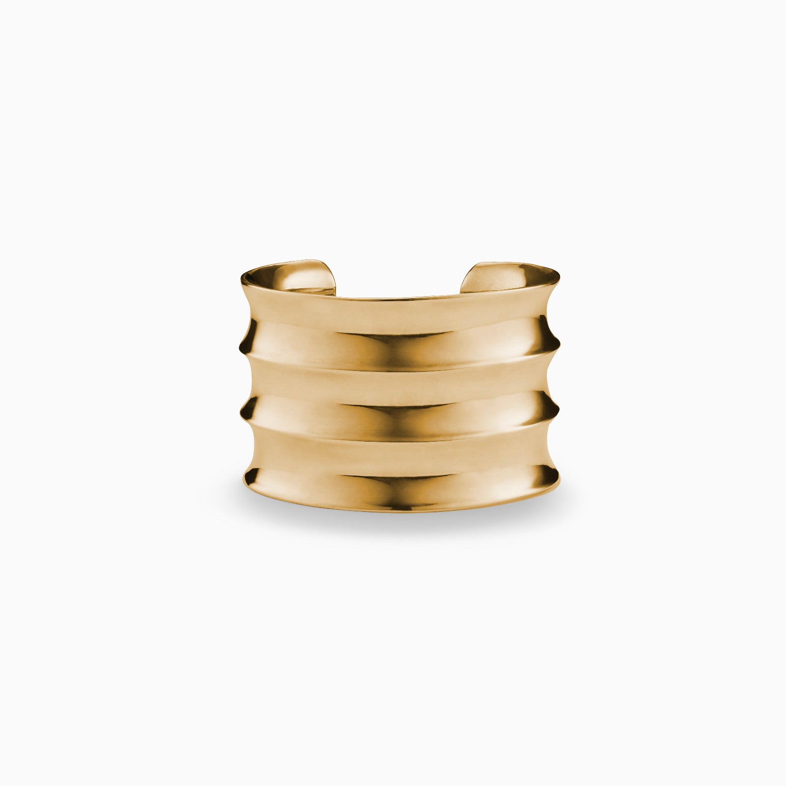 AGMES 18k Gold Vermeil Wide Ridge Cuff