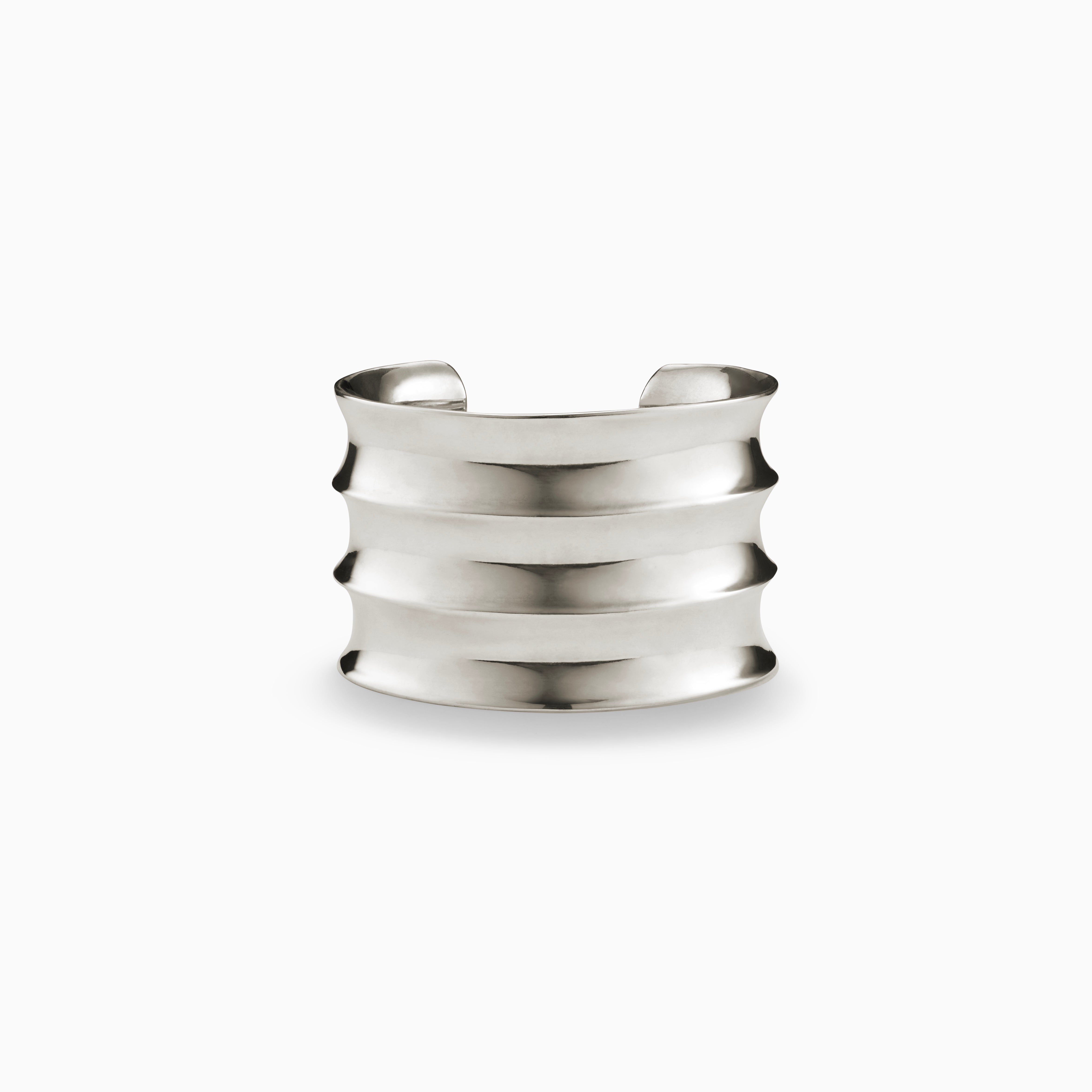 AGMES 0.925 sterling silver wide ridge cuff