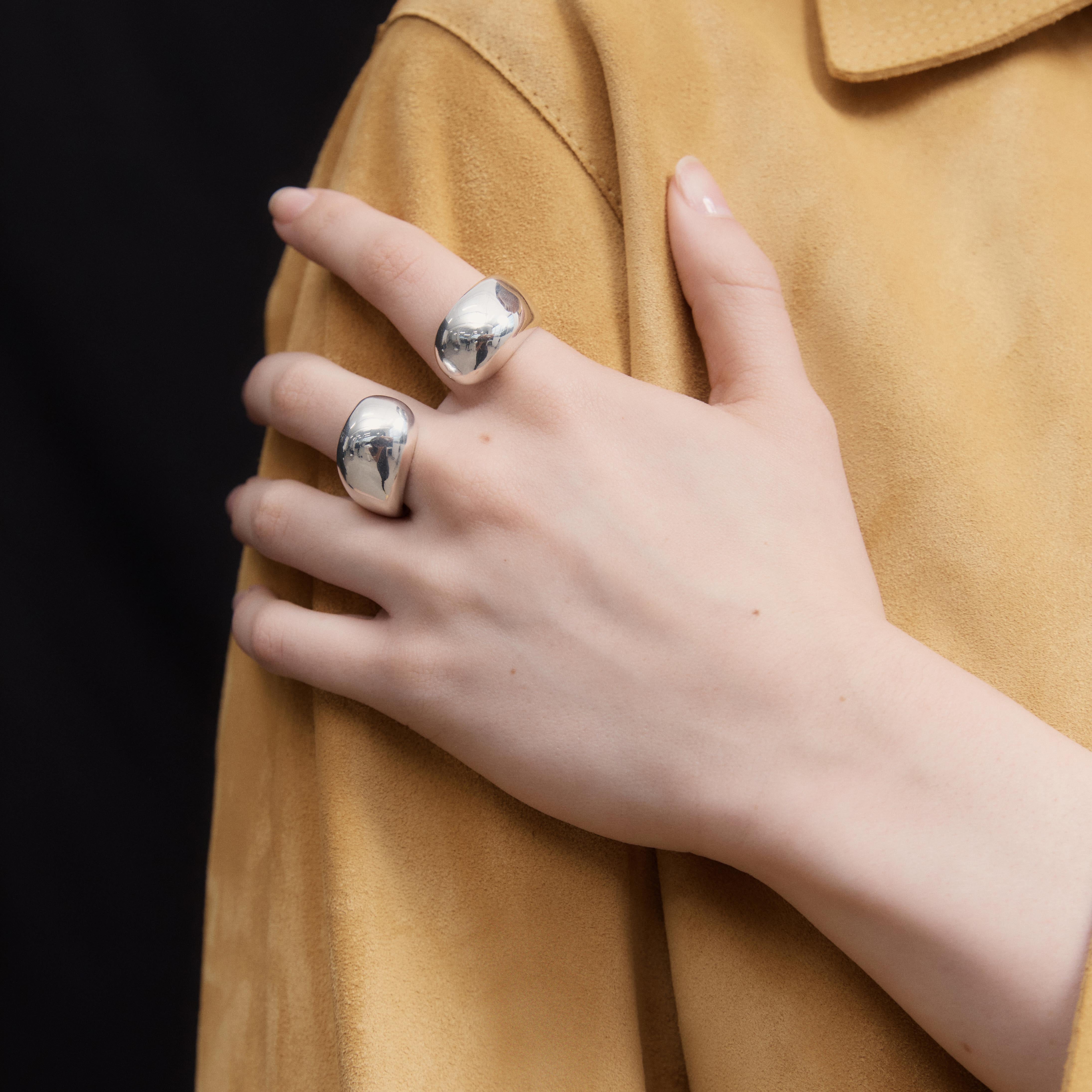 AGMES .925 Sterling Silver Sienna Ring Set of two.