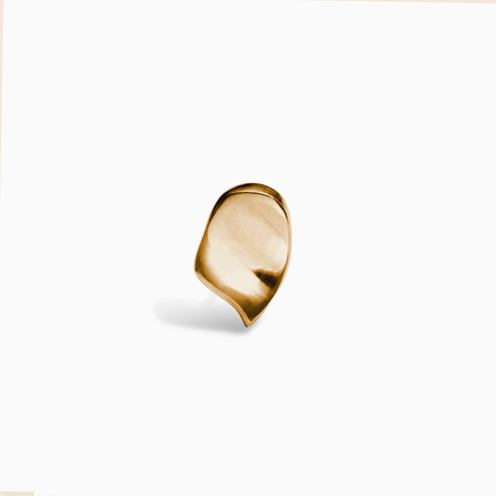 Front view of AGMES 14k gold vermeil Sum of Parts right Pendant on white background.