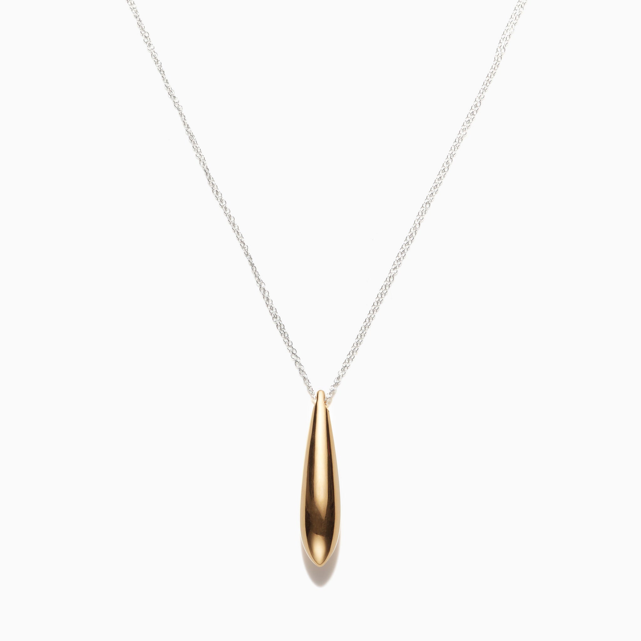 AGMES 18k Gold Vermeil Audrey Pendant with .925 Sterling Silver Double-Chain.