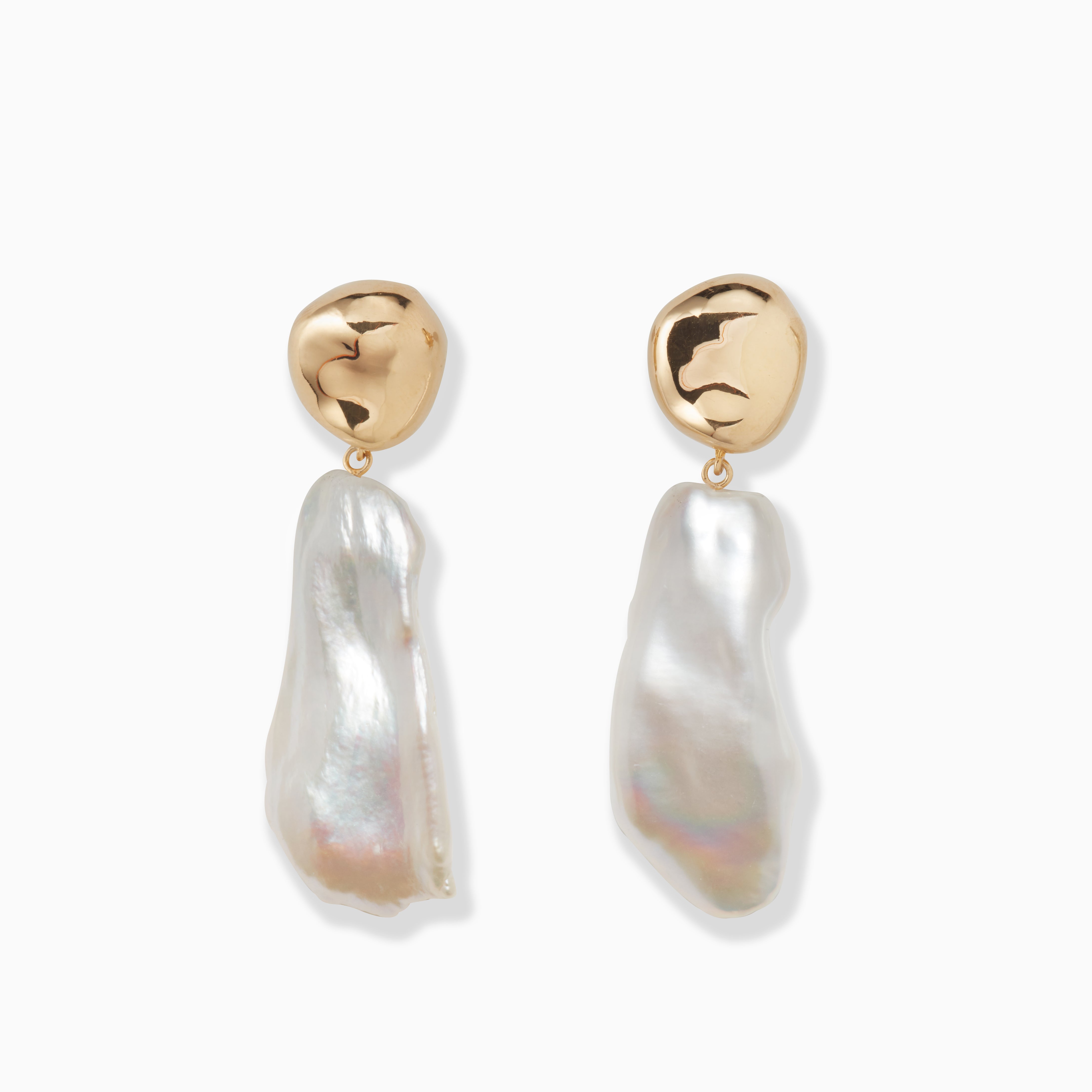AGMES 18k gold vermeil earrings with freshwater pearl drop.