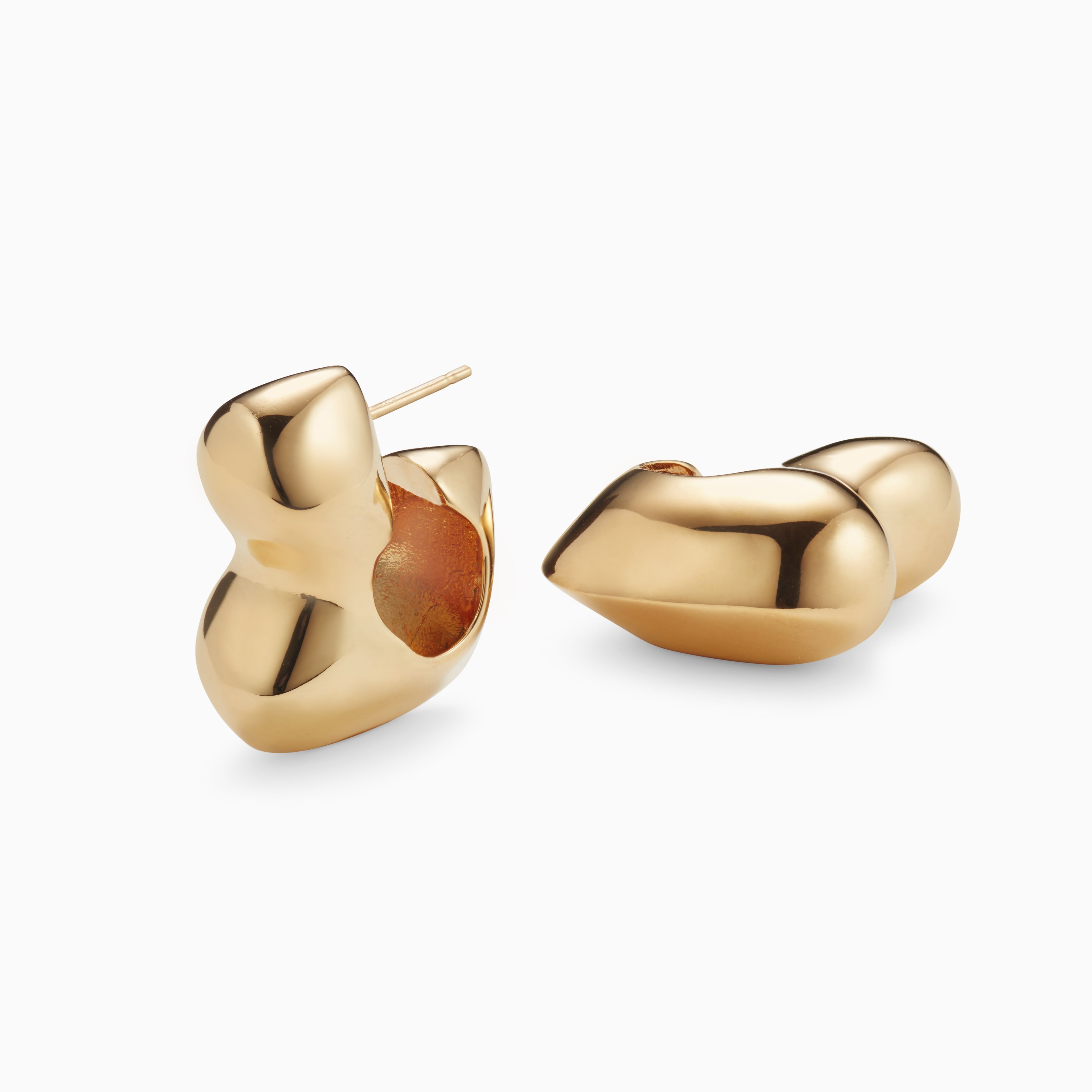 AGMES 18k gold vermeil sculpted bubble hoop earrings. Simone Bodmer-Turner.