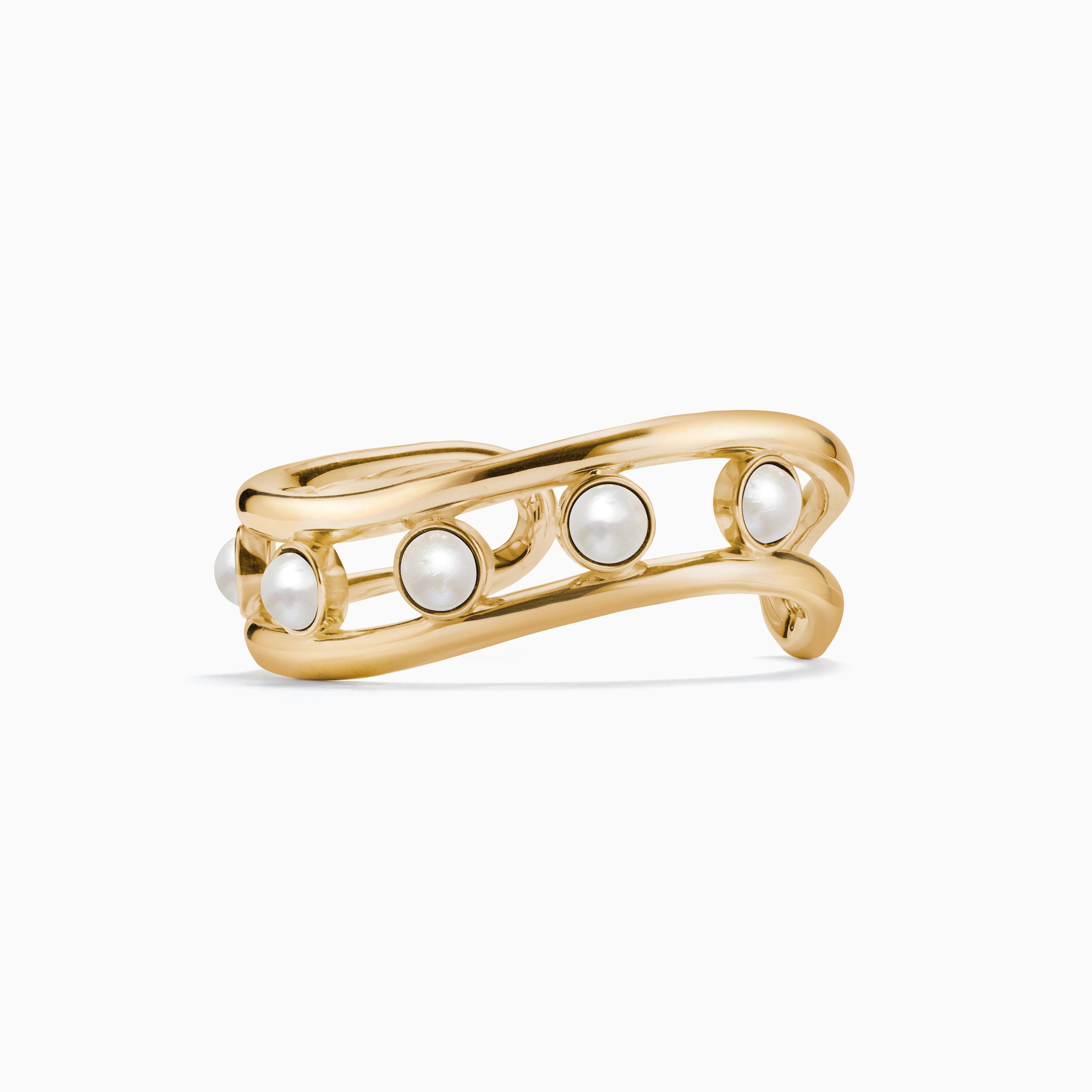 AGMES 18k Gold Vermeil Cara Cuff with freshwater pearls