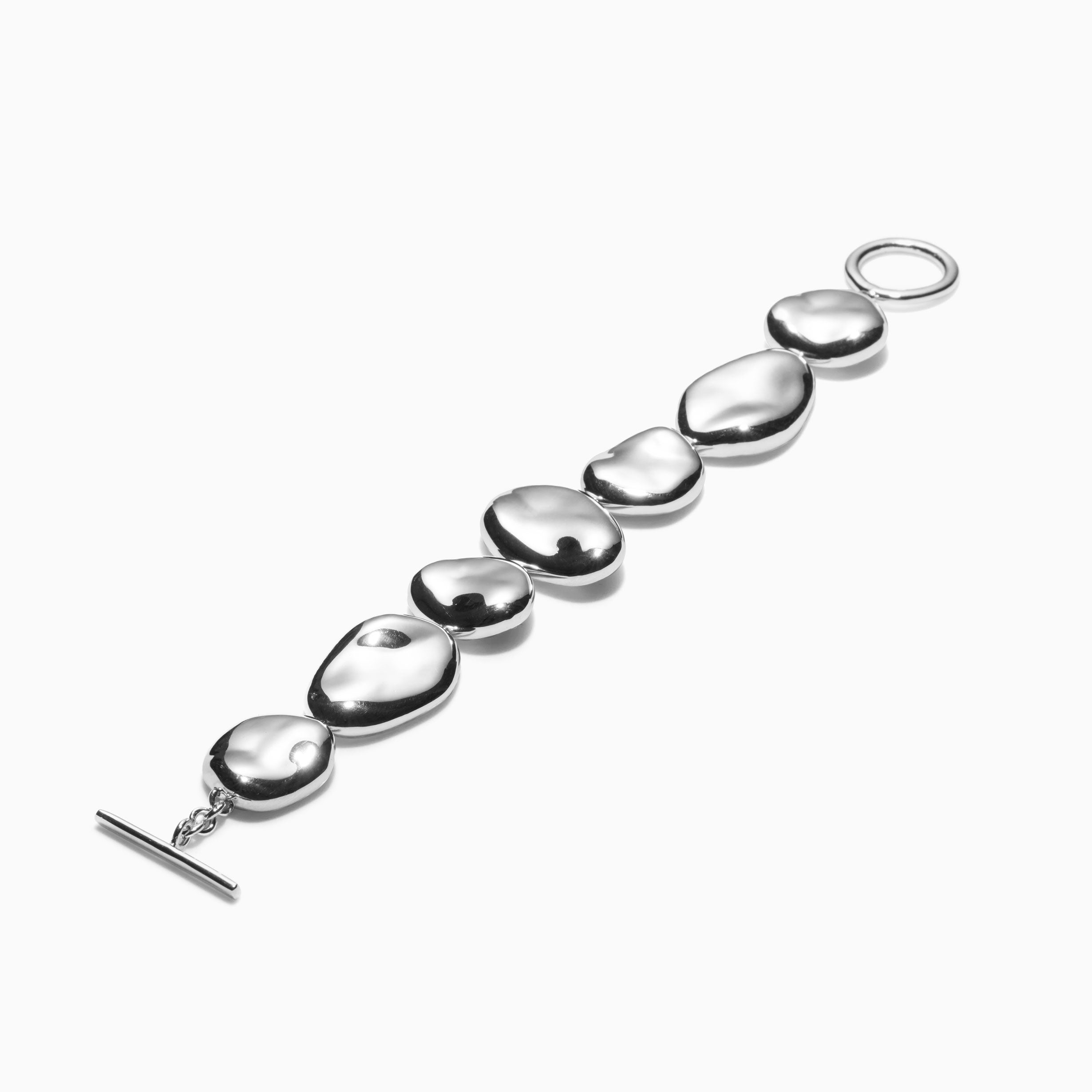 AGMES 0.925 sterling silver Conie Bracelet with T-Bar Clasp.